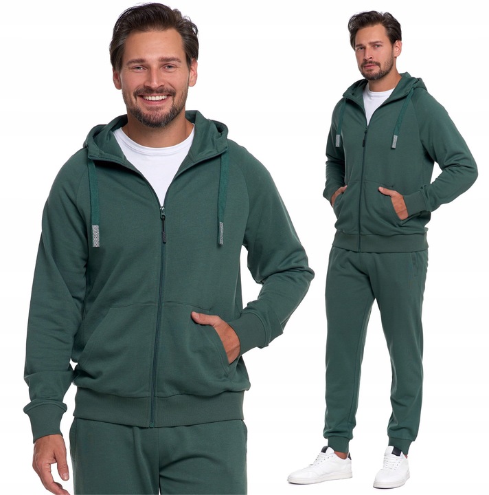 Bluza Męska Dresowa Rozpinana Z Kapturem Gładka I Praktyczna Moraj XXL