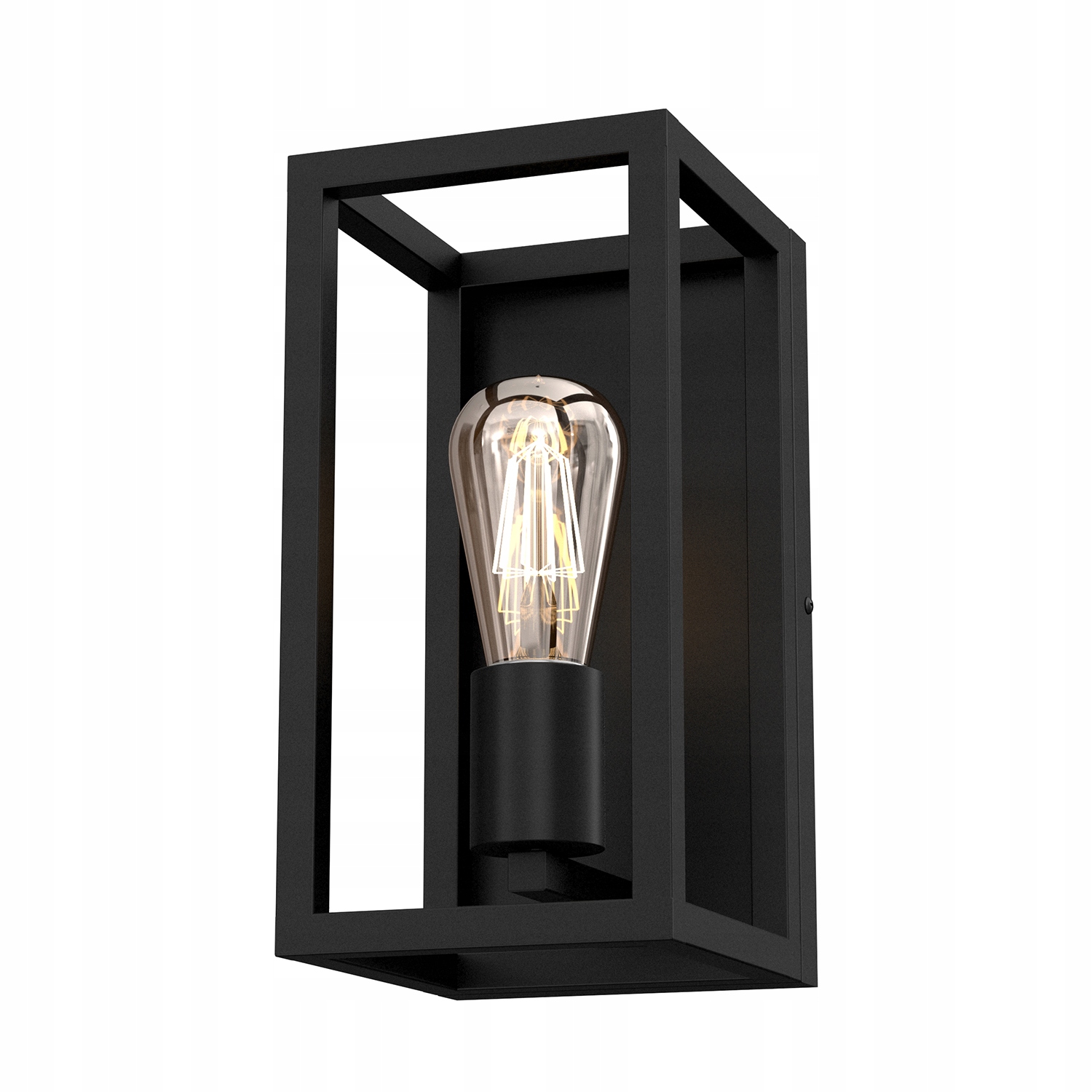 Industriálna nástenná lampa čierna obdĺžniková do obývacej izby spálne Luminex