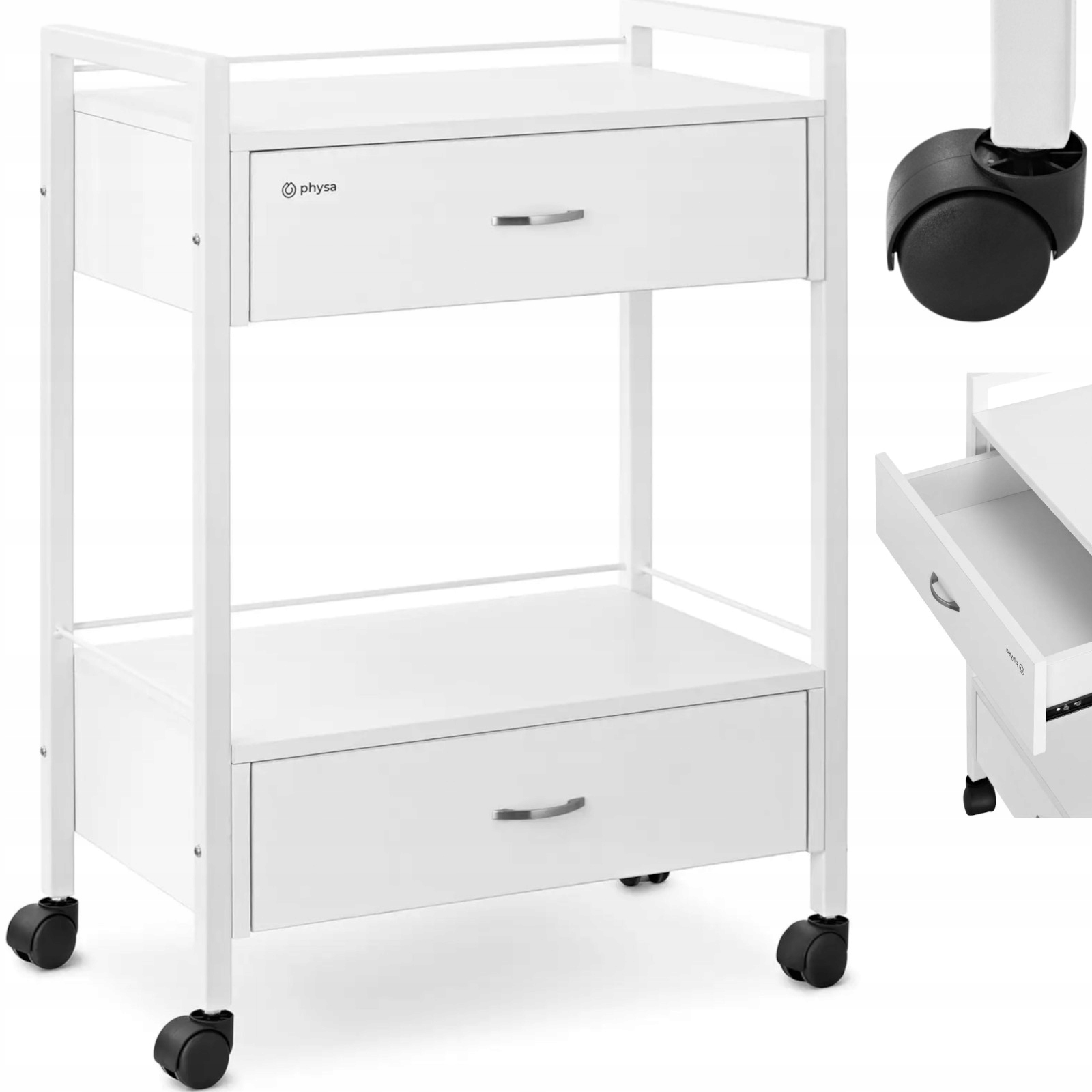 Pomocný vozík Physa CT-2 ocel 2 zásuvky 2 police 62.5x40x85.5 cm