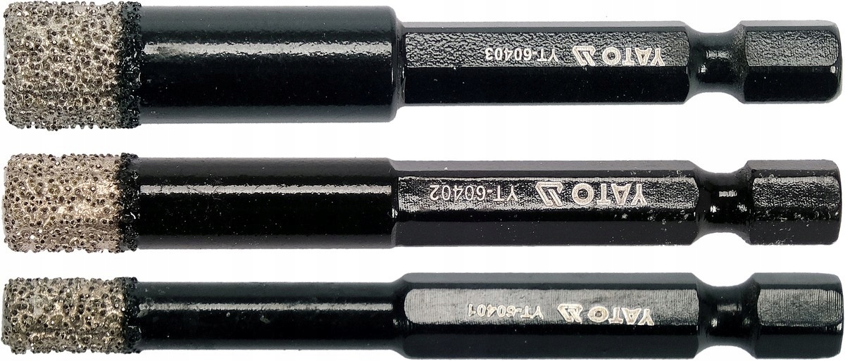 DIAMENTOWE WIERTŁA DO GRESU 3SZT. HEX Yato Kod producenta YT-60409