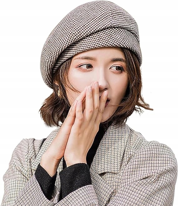 Beret damski BRĄZOWY