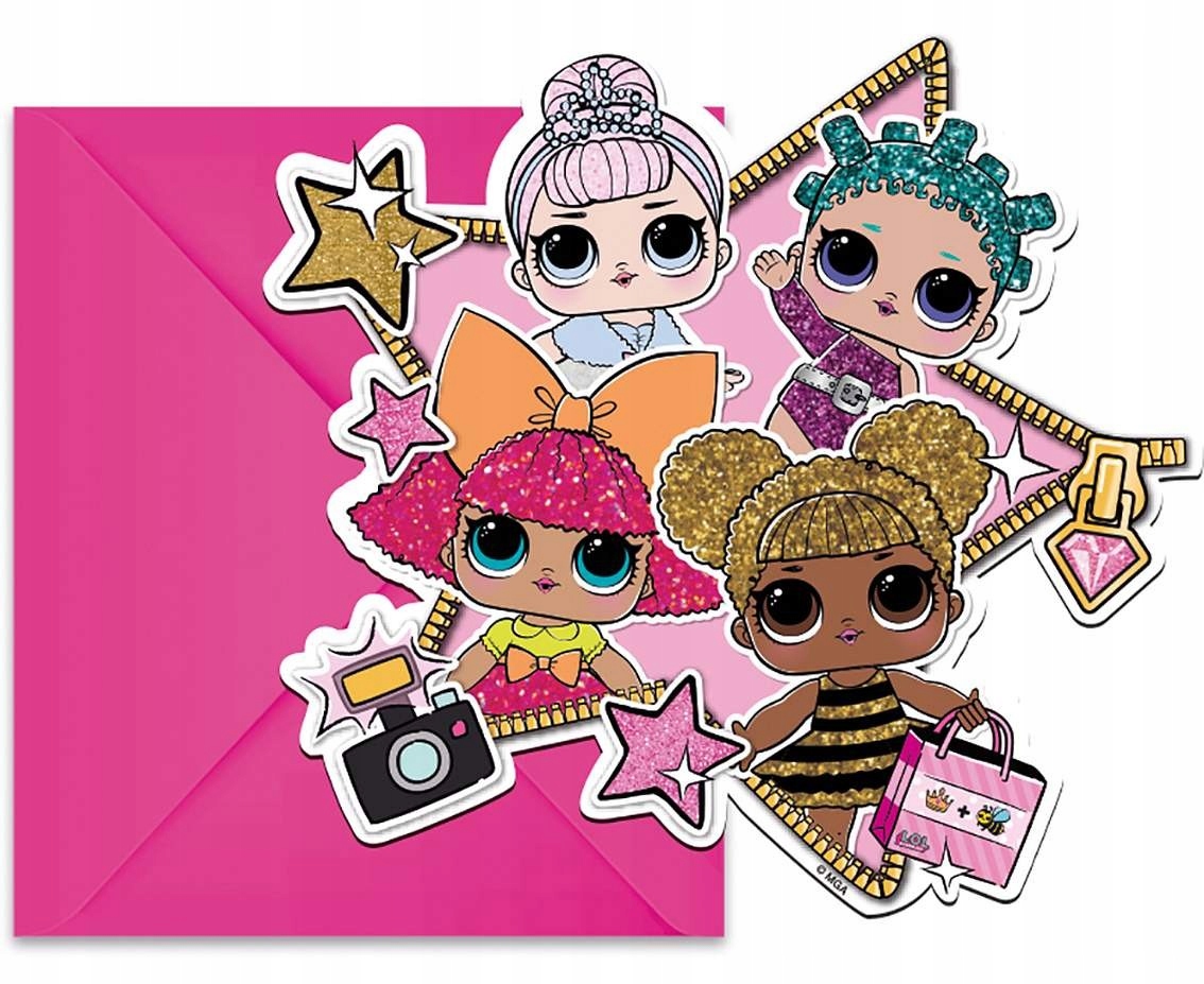 ZAPROSZENIA URODZINOWE "LOL SURPRISE"