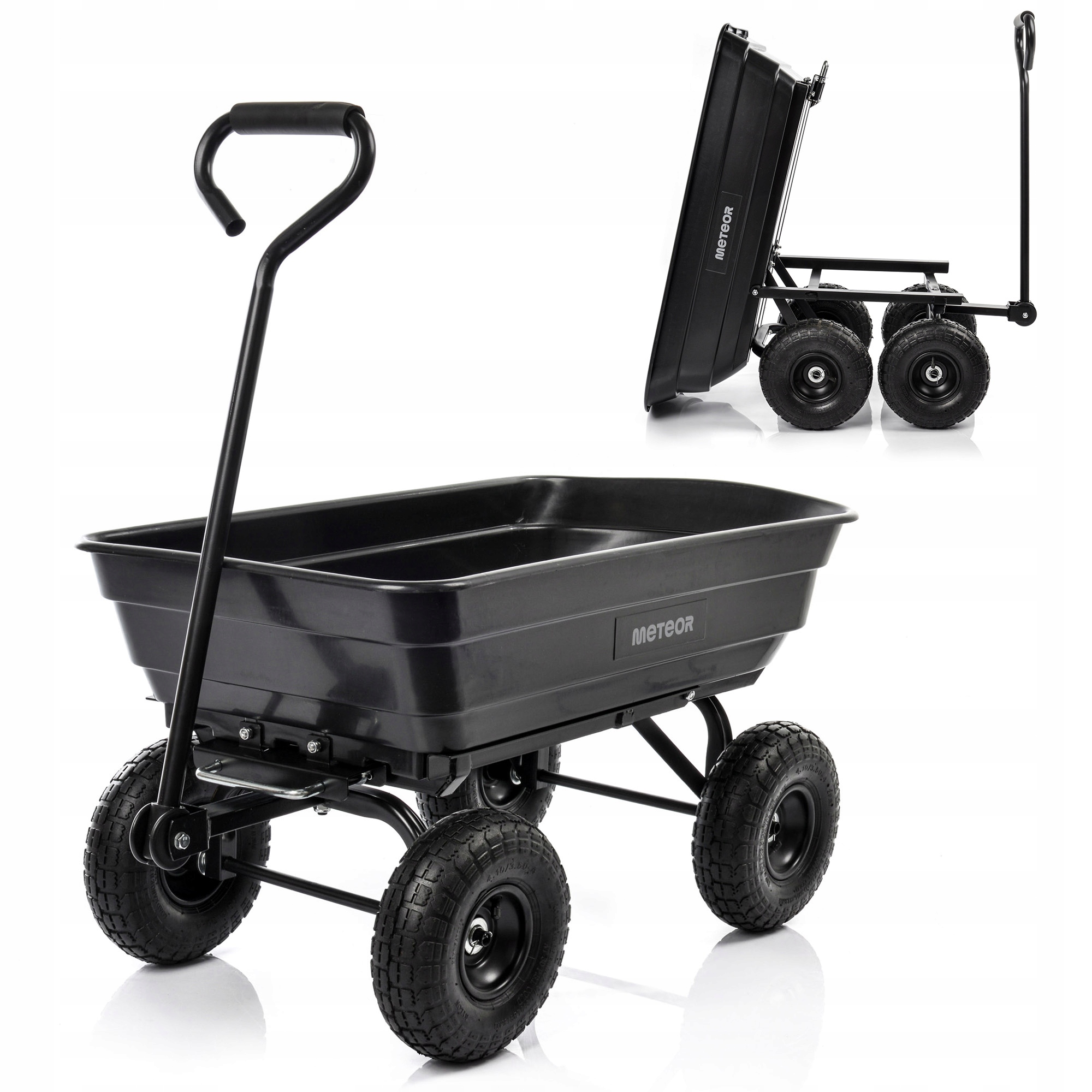 Wózek ogrodowy transportowy taczka 3w1 wywrotka przyczepka do 250 kg Meteor