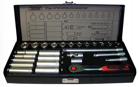 

Zestaw nasadek SuperLock 1/4" Tecos T-0627M