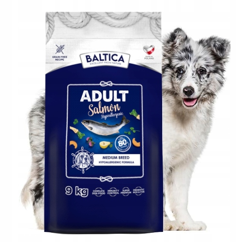 Baltica Adult Salmon Hypoallergenic 9kg Medium Rybka karma dla alergika