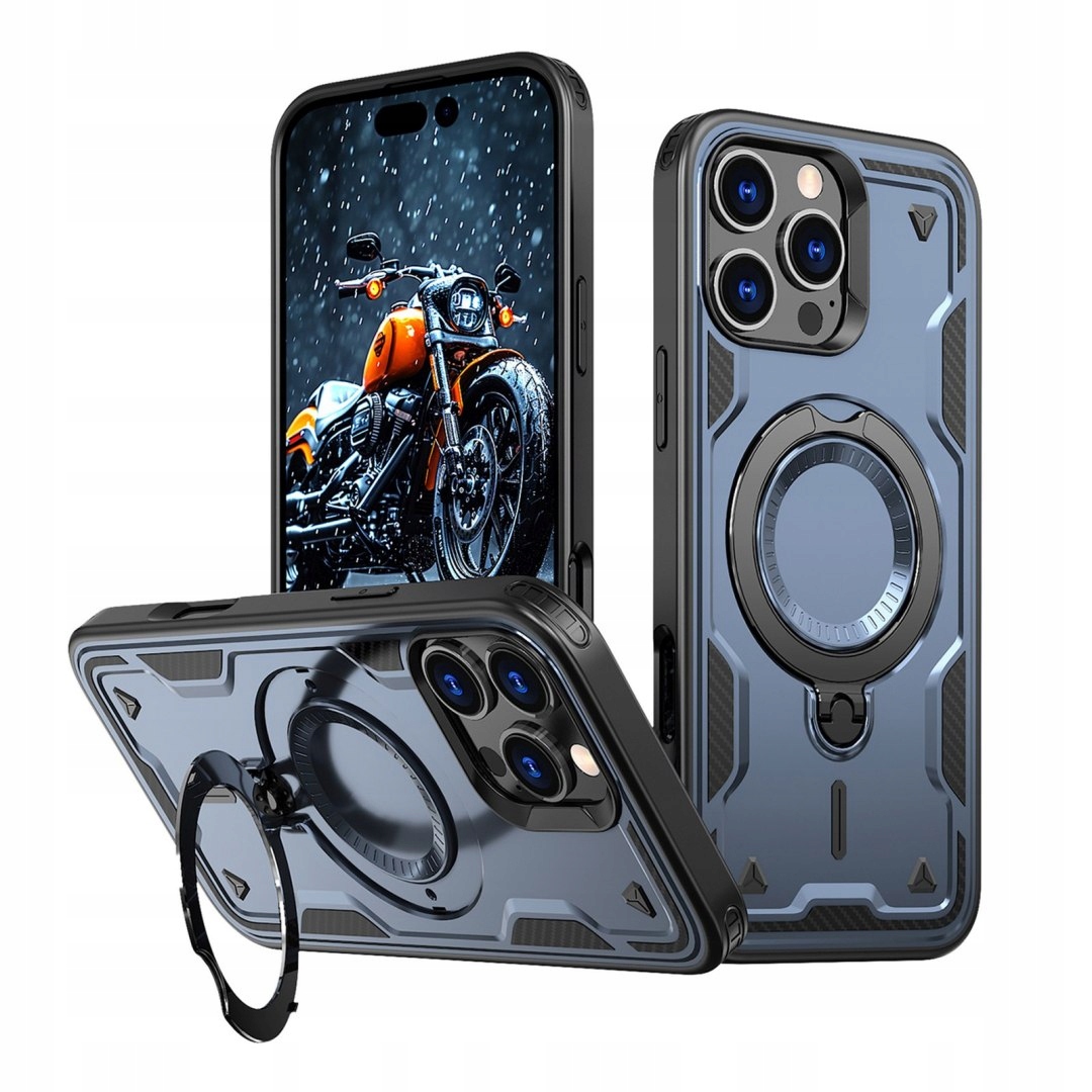 Etui pokrowiec na iPhone 16 Pro Hybrid Armor Trendy z MagSafe niebieski