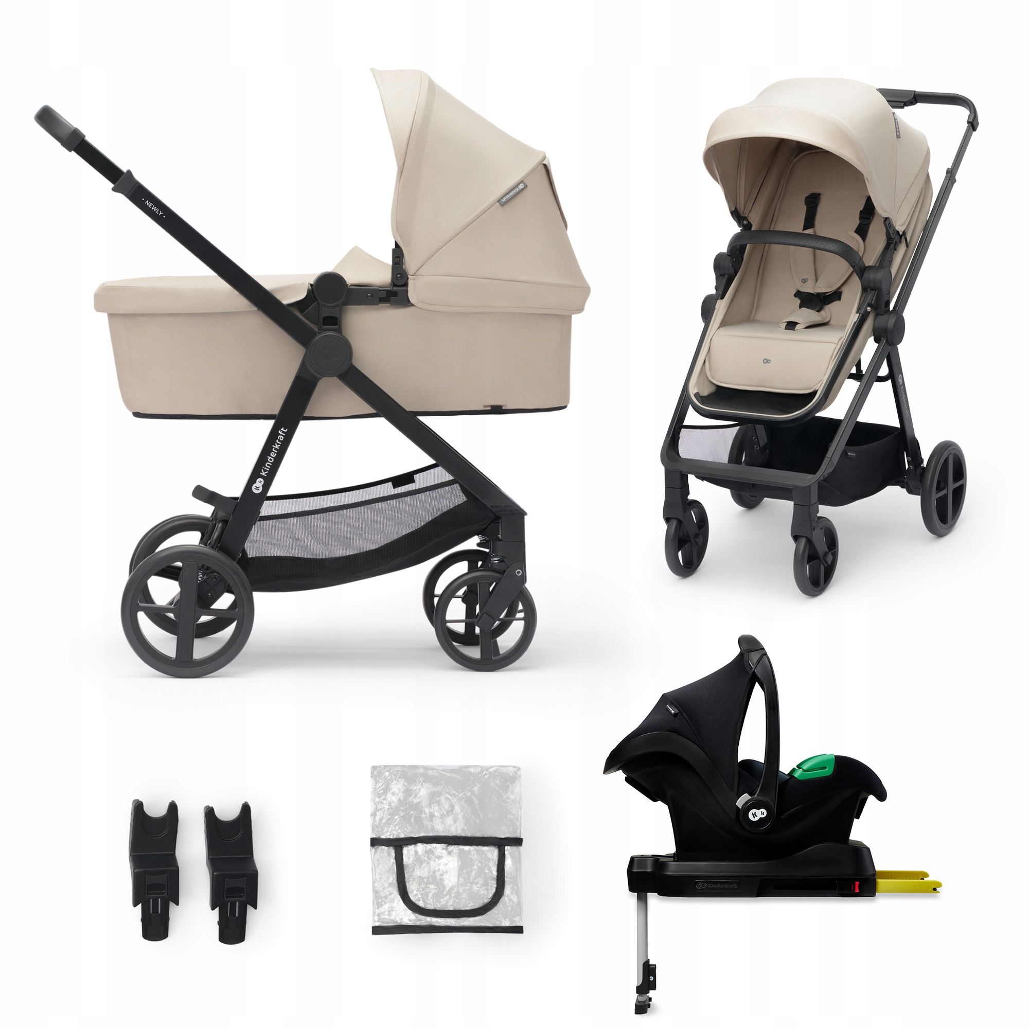 Kinderkraft wózek wielofunkcyjny 4w1 Newly fotelik Minkpro baza
