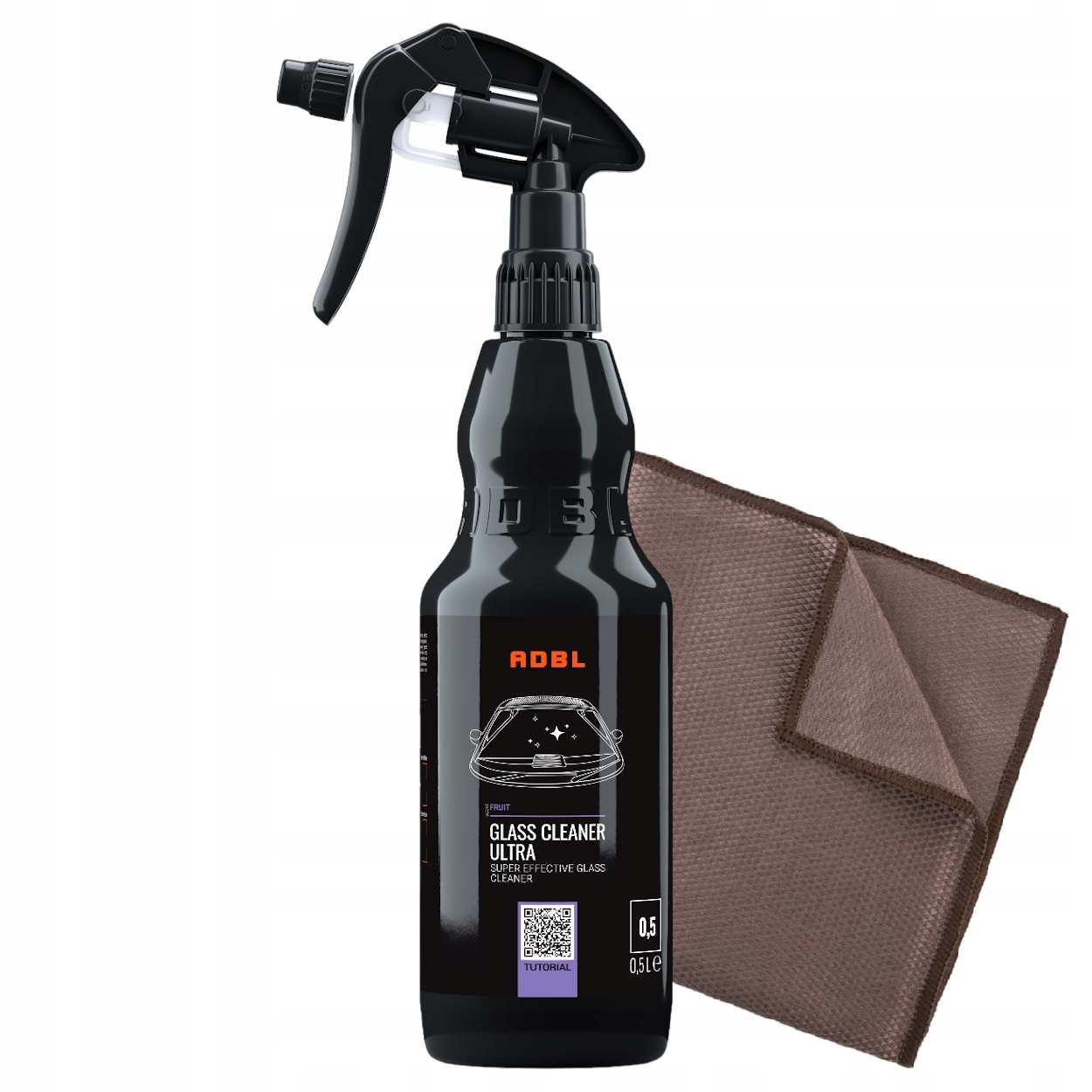 Adbl Glass Cleaner Ultra 500ml Płyn Do Mycia Szyb Szkła Zestaw Mikrofibra