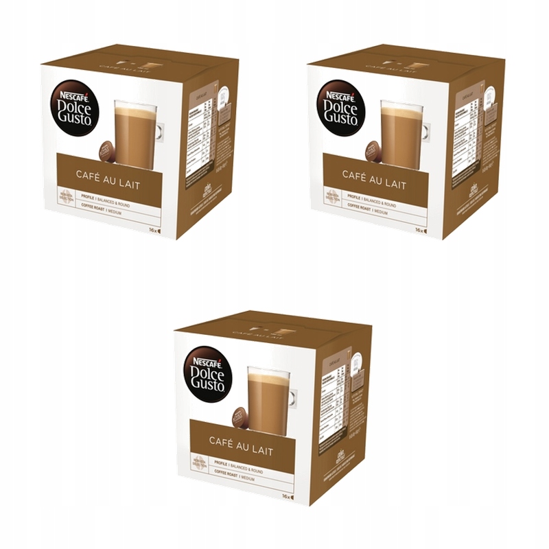 Nescafé Dolce Gusto Café au Lait Kawa w kapsułkach 160g X3