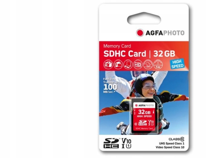 KARTA PAMIĘCI AGFA SDHC SD HC 32GB 32 GB CLASS 10 100MB/s V10