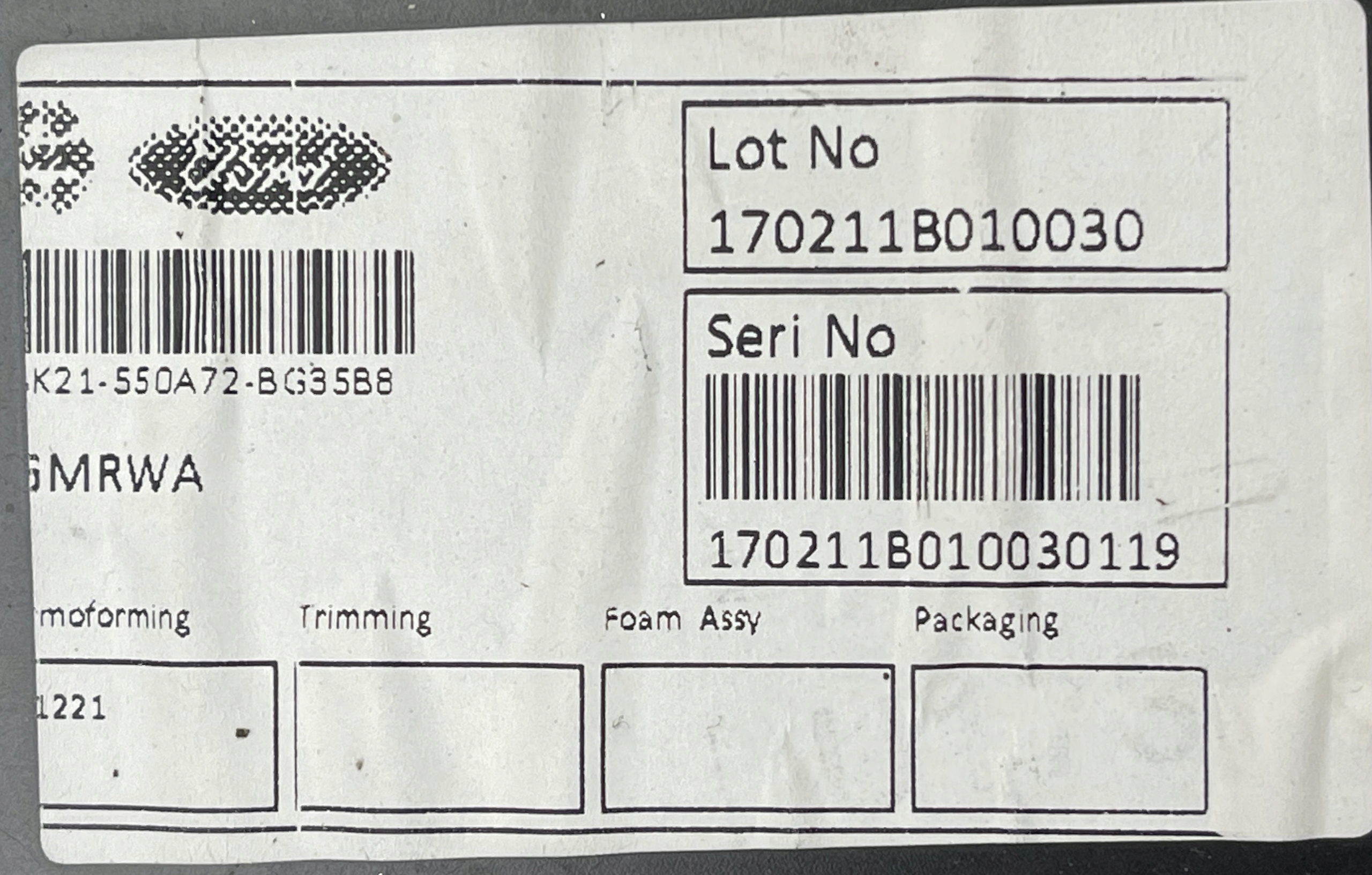 B2 FORD TRANSIT CUSTOM 2013 - plato passenger compartment BK21-550A72-BG