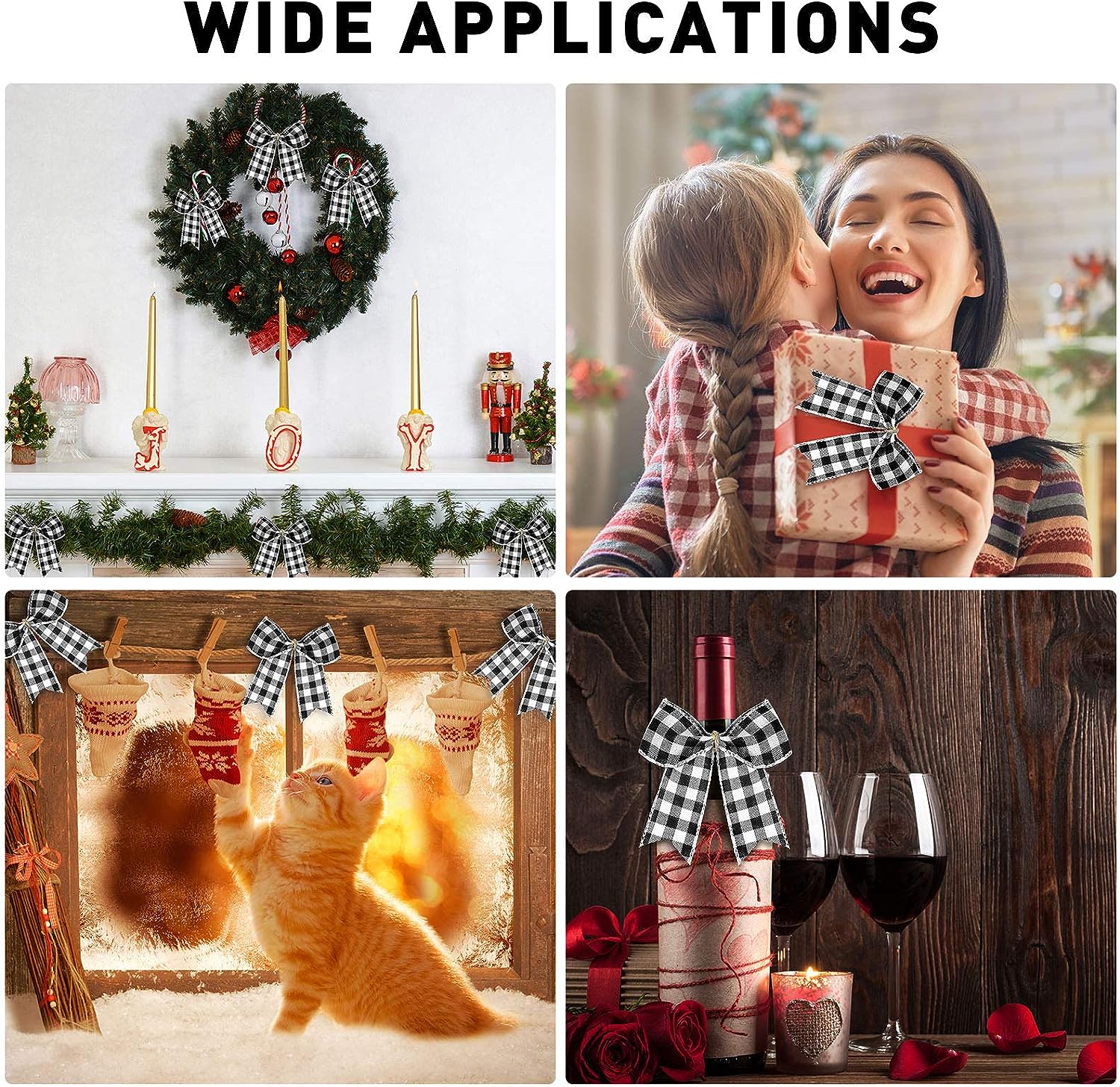 KOKARDKA ŚWIĄTECZNA DEKORACYJNA W KRATĘ BAWÓŁ Rodzaj inny