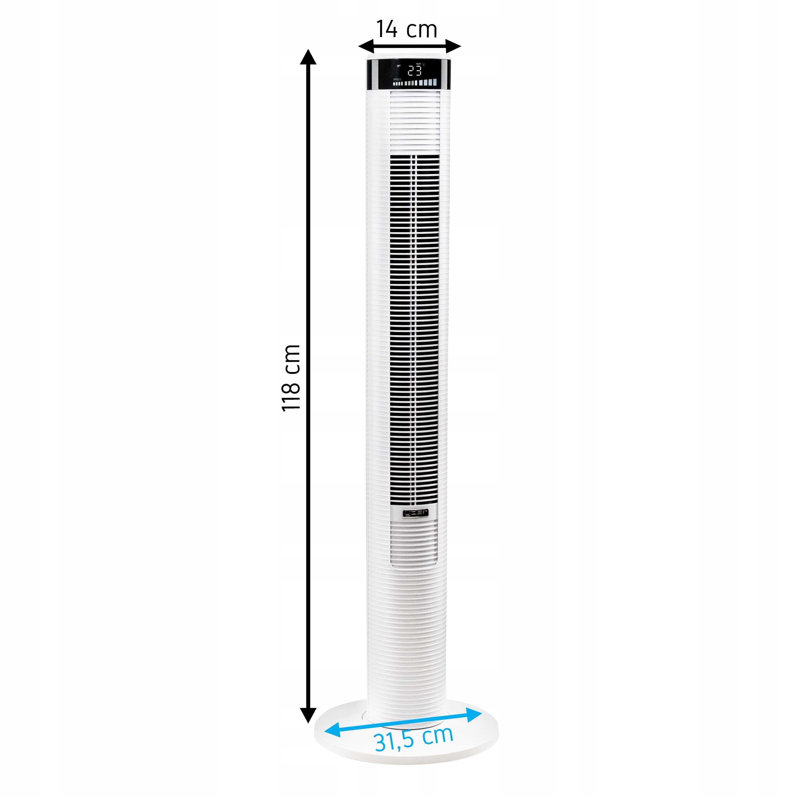 Cichy Wentylator kolumnowy Wiatrak Podłogowy WIFI Jony Yoer Spiro biały Kolor dominujący biały