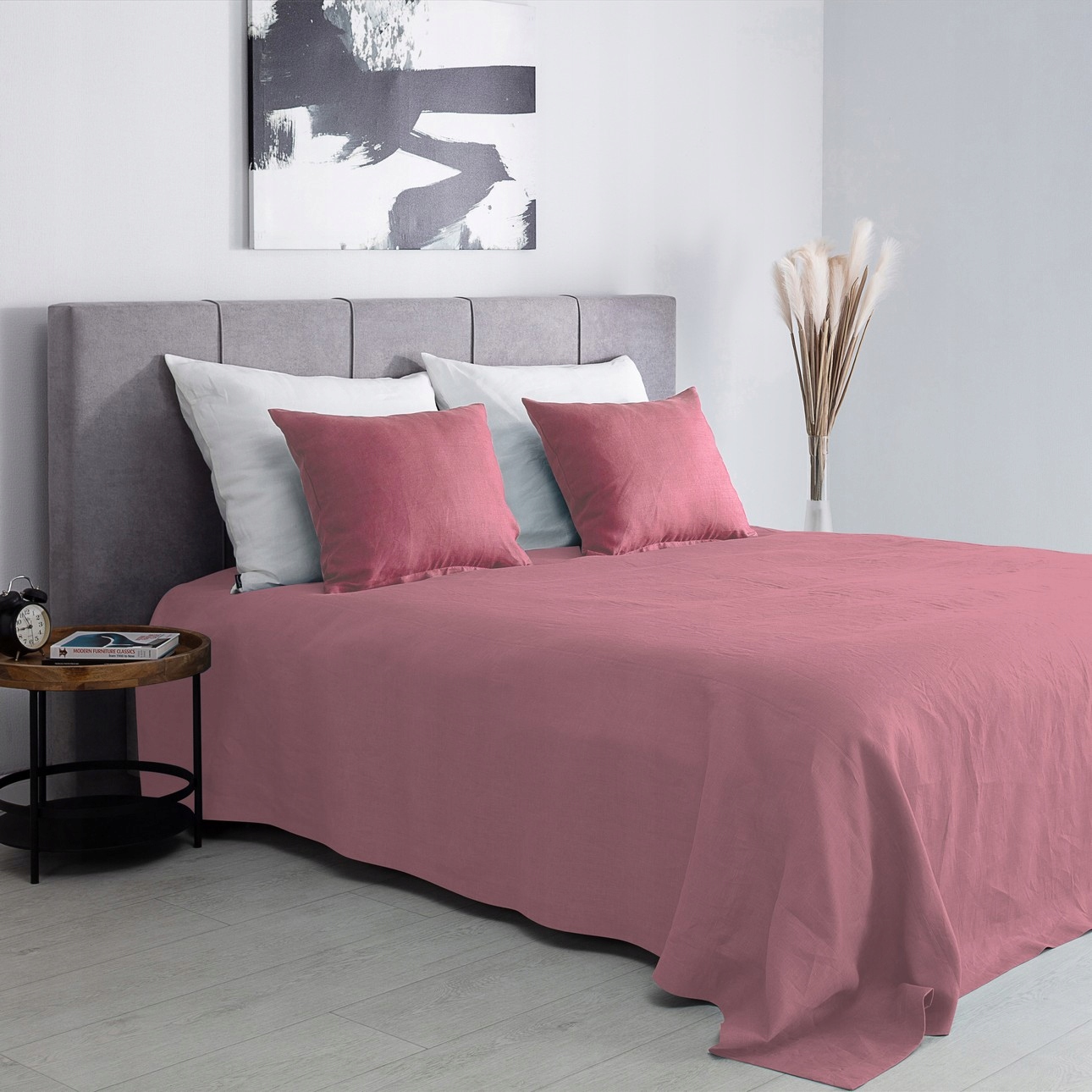 Dekoria Pled Linen 260x260cm pink růžová