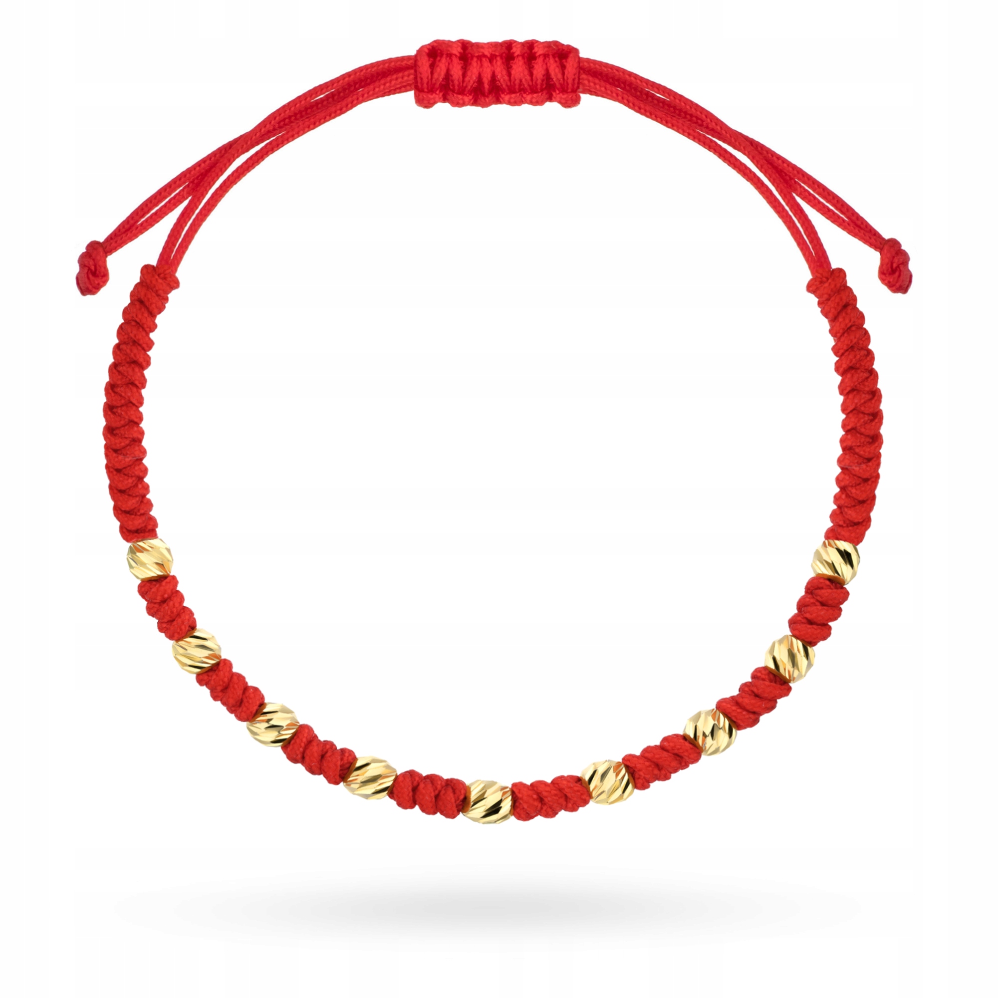 Zlatý Náramek Dámský pr. 585 14k Diamantové kuličky Kuličky na provázku