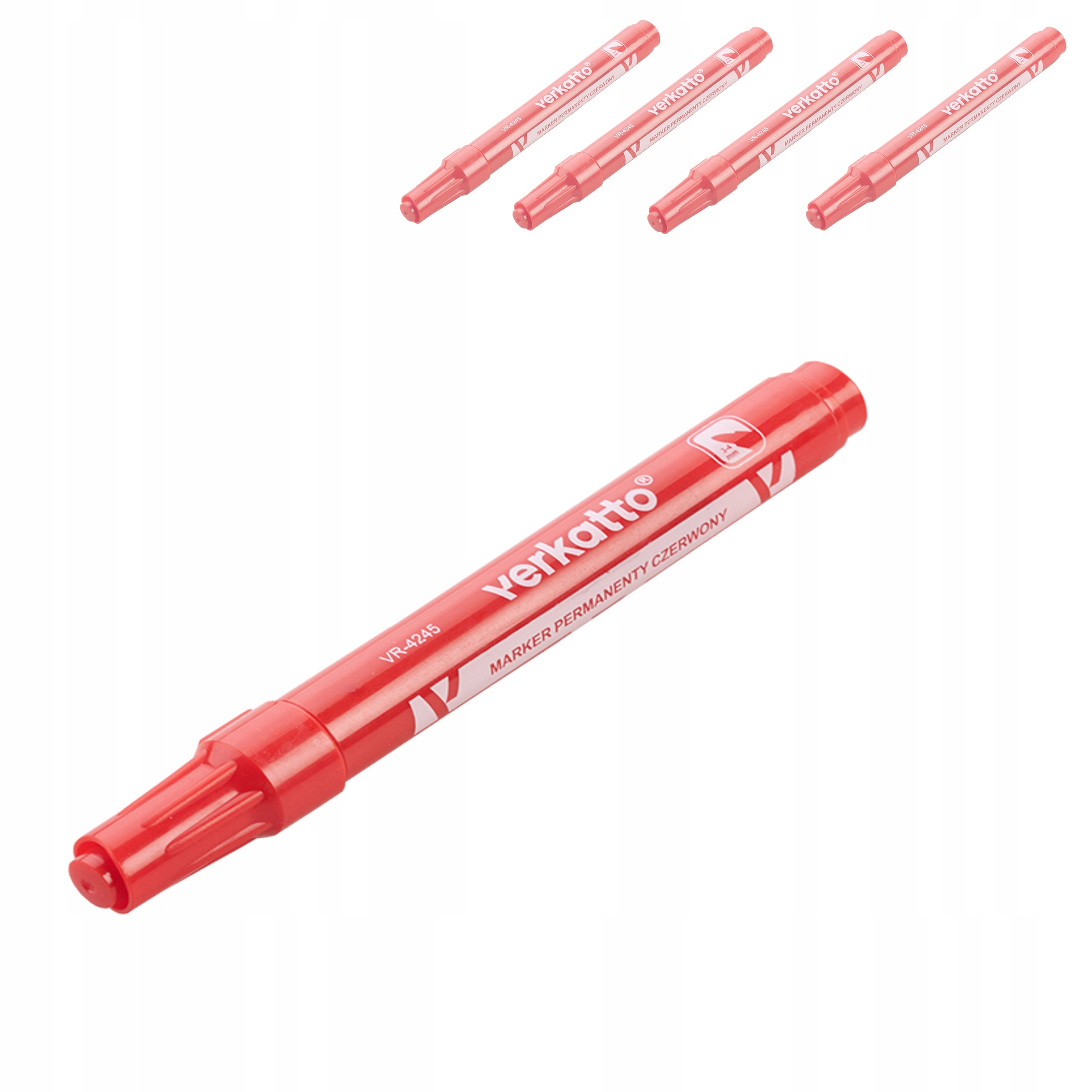 Marker permanentny czerwony budowlany VERKATTO