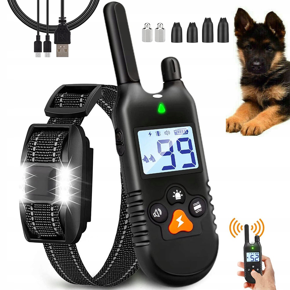 Levně Obojek Pro Výcvik Psů S Dálkovým Ovládáním, 3 Režimy, Vodotěsný, Dobíjecí, Se Světlem