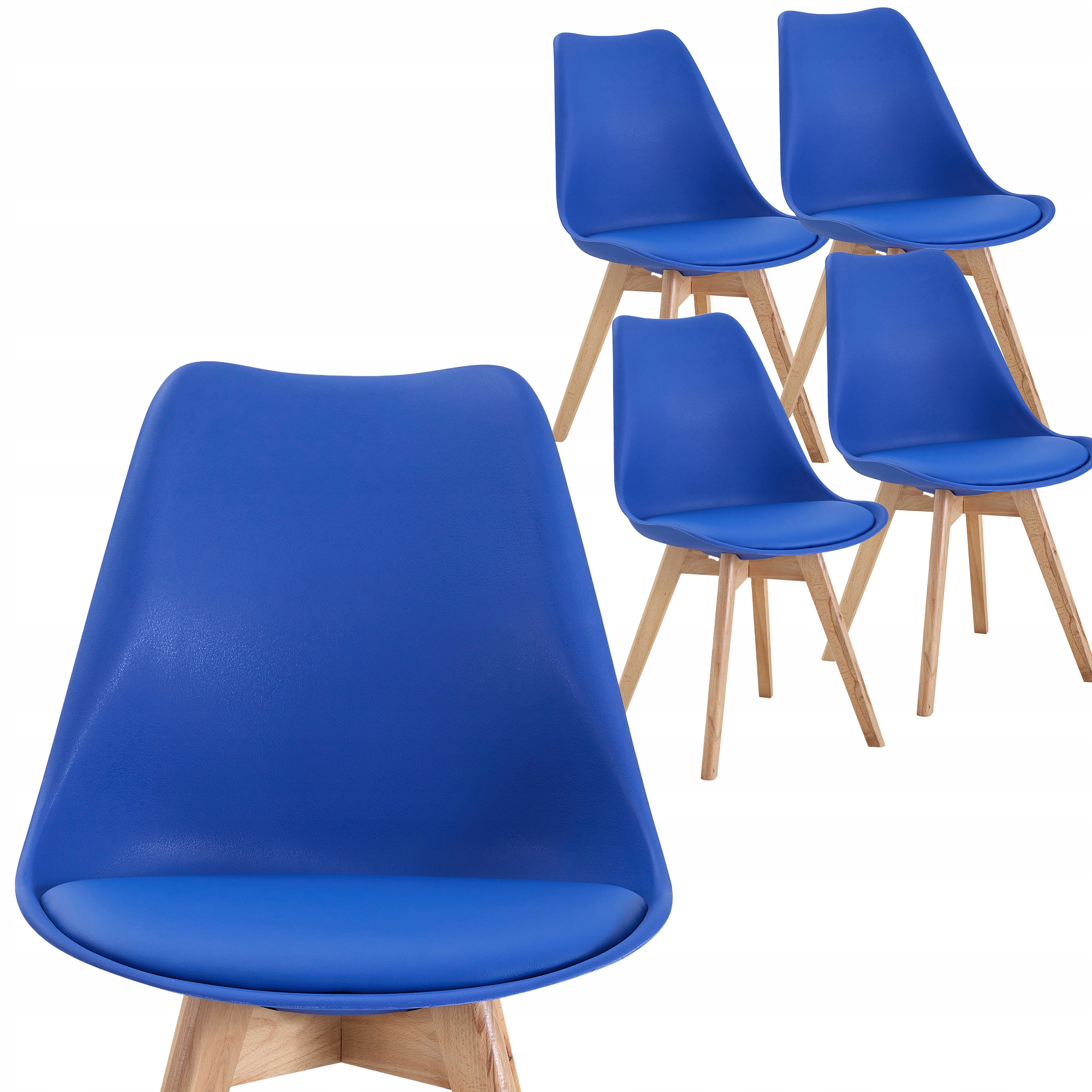 Sada stoličiek v škandinávskom štýle 4 kusy, modrá