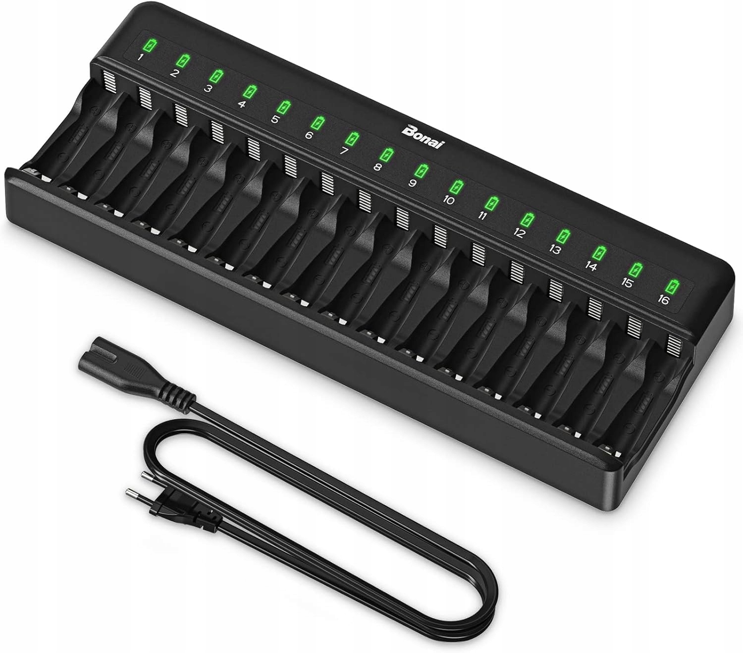 Ładowarka Bonai Aa Aaa 16-gniazdowa inteligentna ładowarka Led