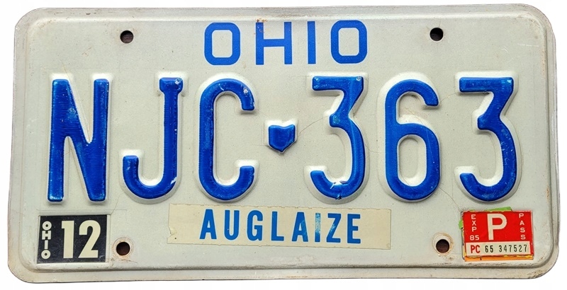 Ohio 1985 - tablica z USA dla kolekcjonera