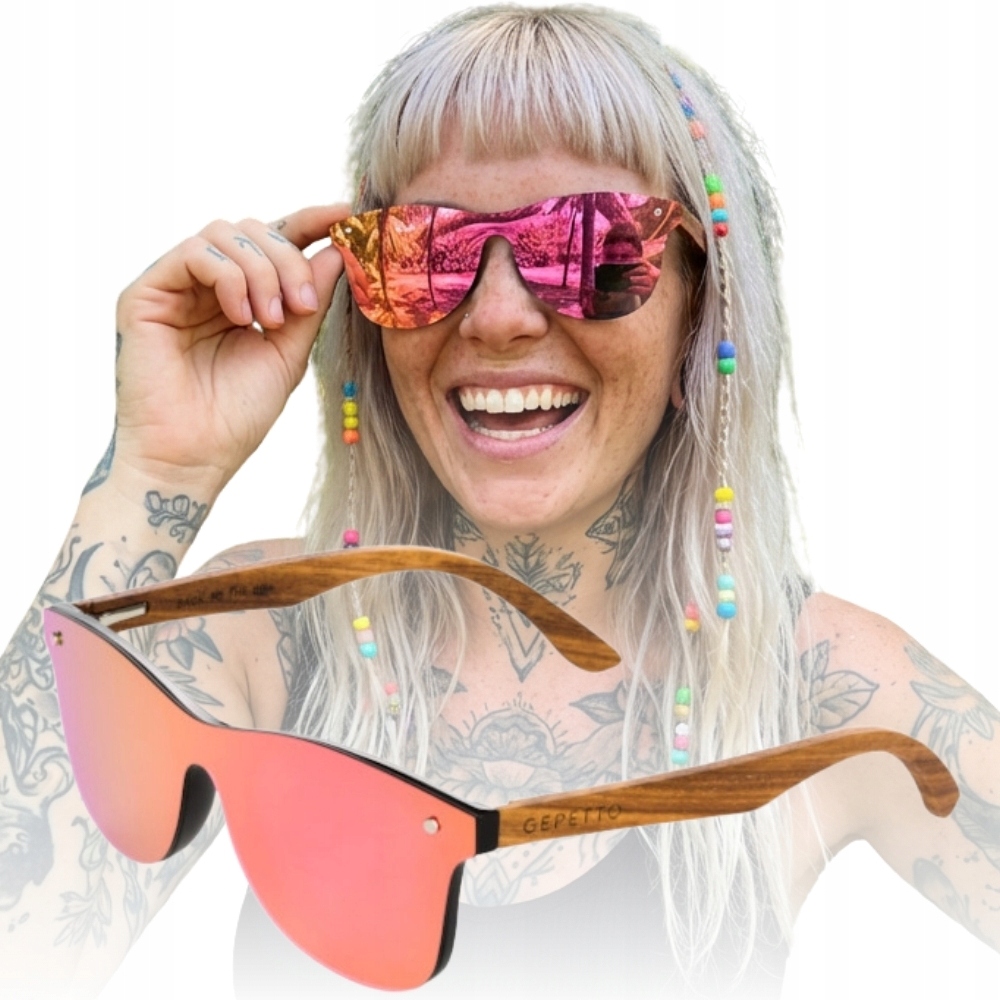 Okulary przeciwsłoneczne Gepetto Boney M Watermelon z polaryzacją i etui