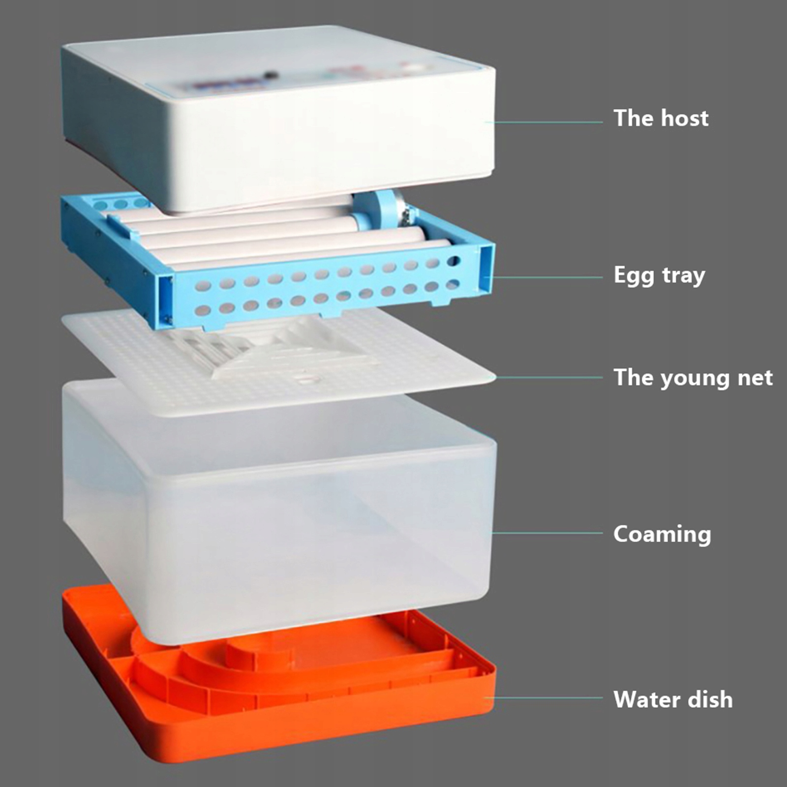 Wysokiej jakości automatyczny inkubator na 24 jaja Waga produktu z opakowaniem jednostkowym 1.6 kg