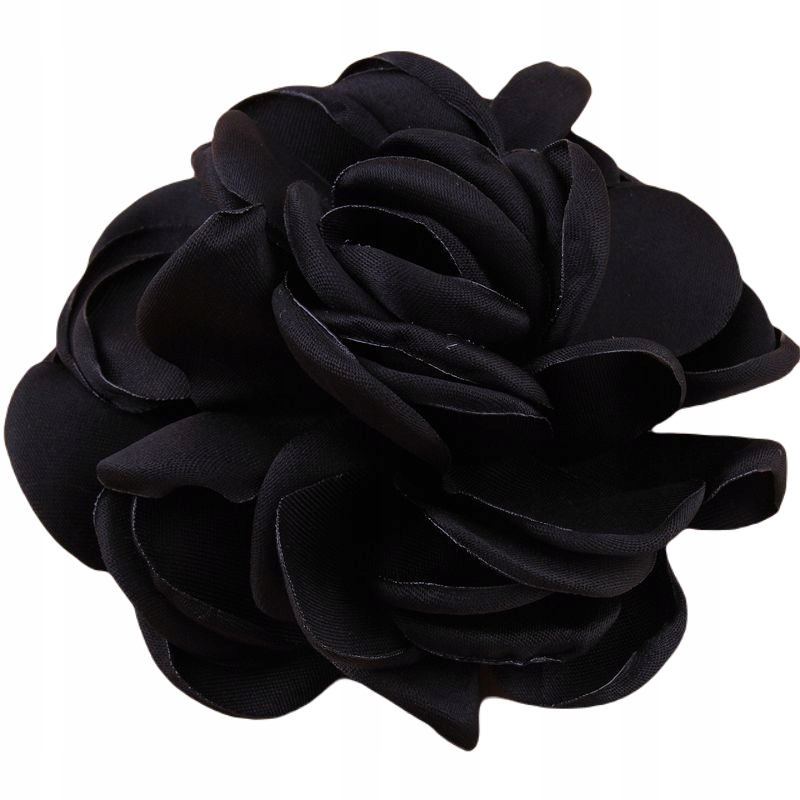 SPINKA KLAMRA DUŻA RÓŻA DO WŁOSÓW CZARNA ELEGANCKA MODNA 8 CM Marka Terra Moda