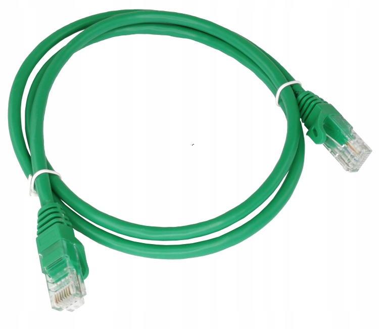 Kabel LAN 1m Patchcord UTP kat 5e Sieciowy RJ45 Internetowy Zielony RJ 45