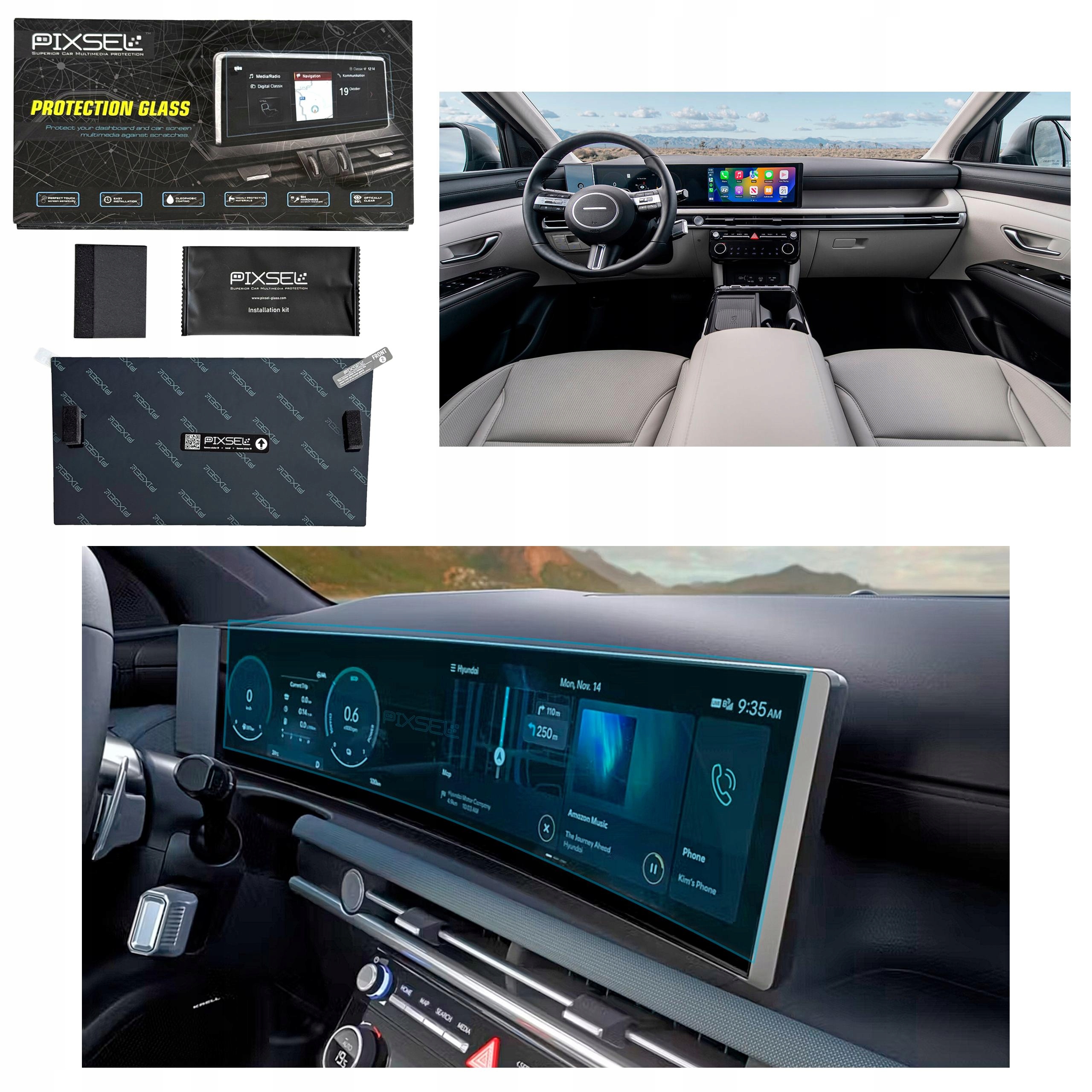 Antyodciskowe Matowe Szkło Ochronne Hyundai TUCSON-27.4“ 2024-