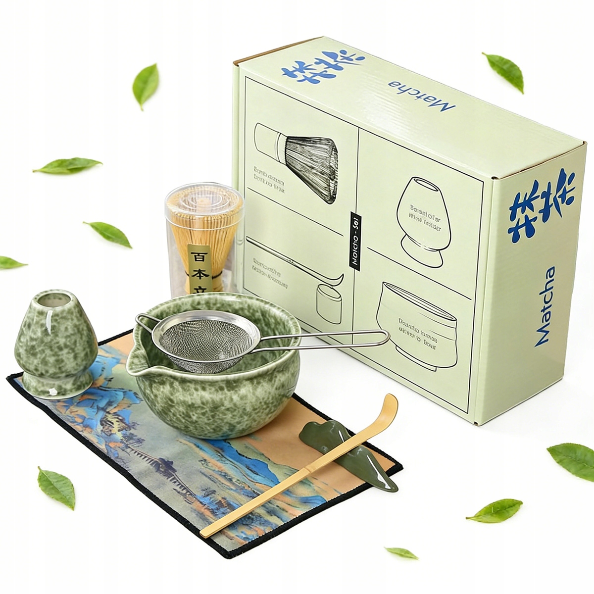 Sada Na Čaj Matcha 7 Ks, Chasen, Chashaku, Metla, Podstavec