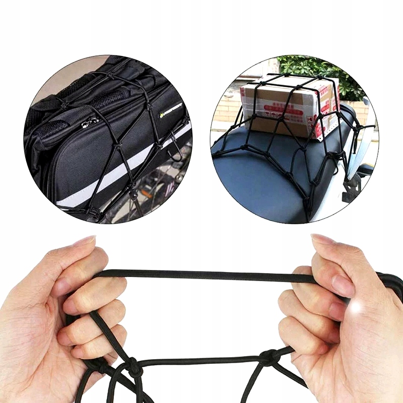 SIATKA NA MOTOCYKL Z ZACZEPAMI DO PRZEWOŻENIA BAGAŻU Marka bez marki