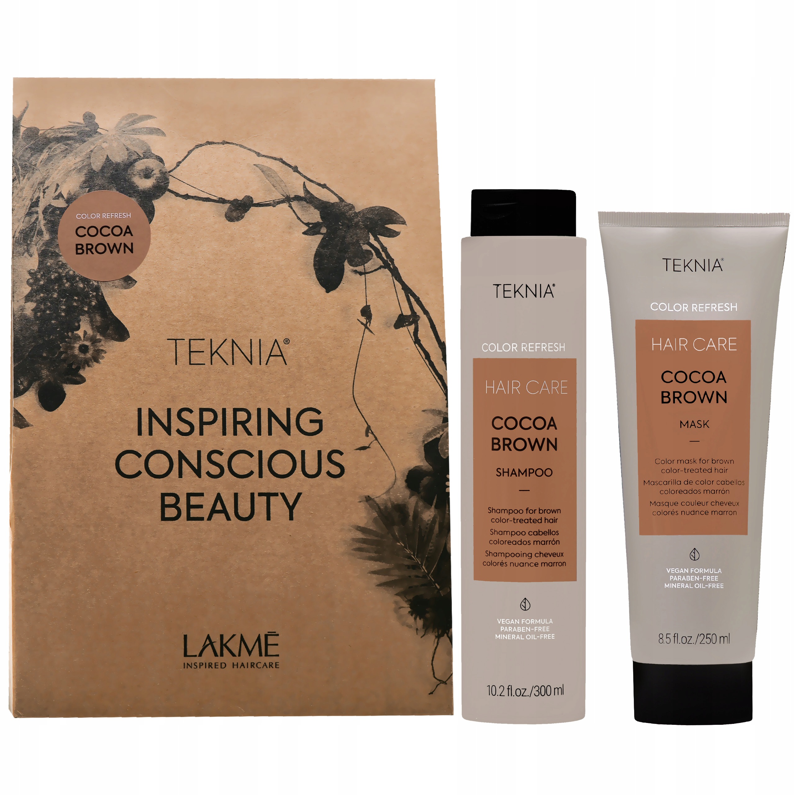 Lakme Teknia Color Refresh Cocoa Brown Kit sada Kakaově hnědá, 300+250 ml