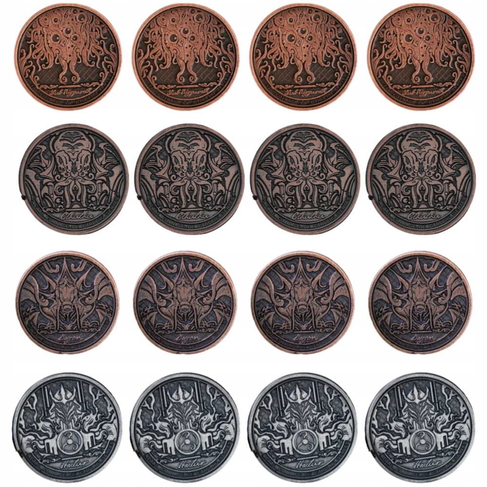 MITOLOGIA CTHULHU ZESTAW 12 METALOWYCH MONET LARP RPG