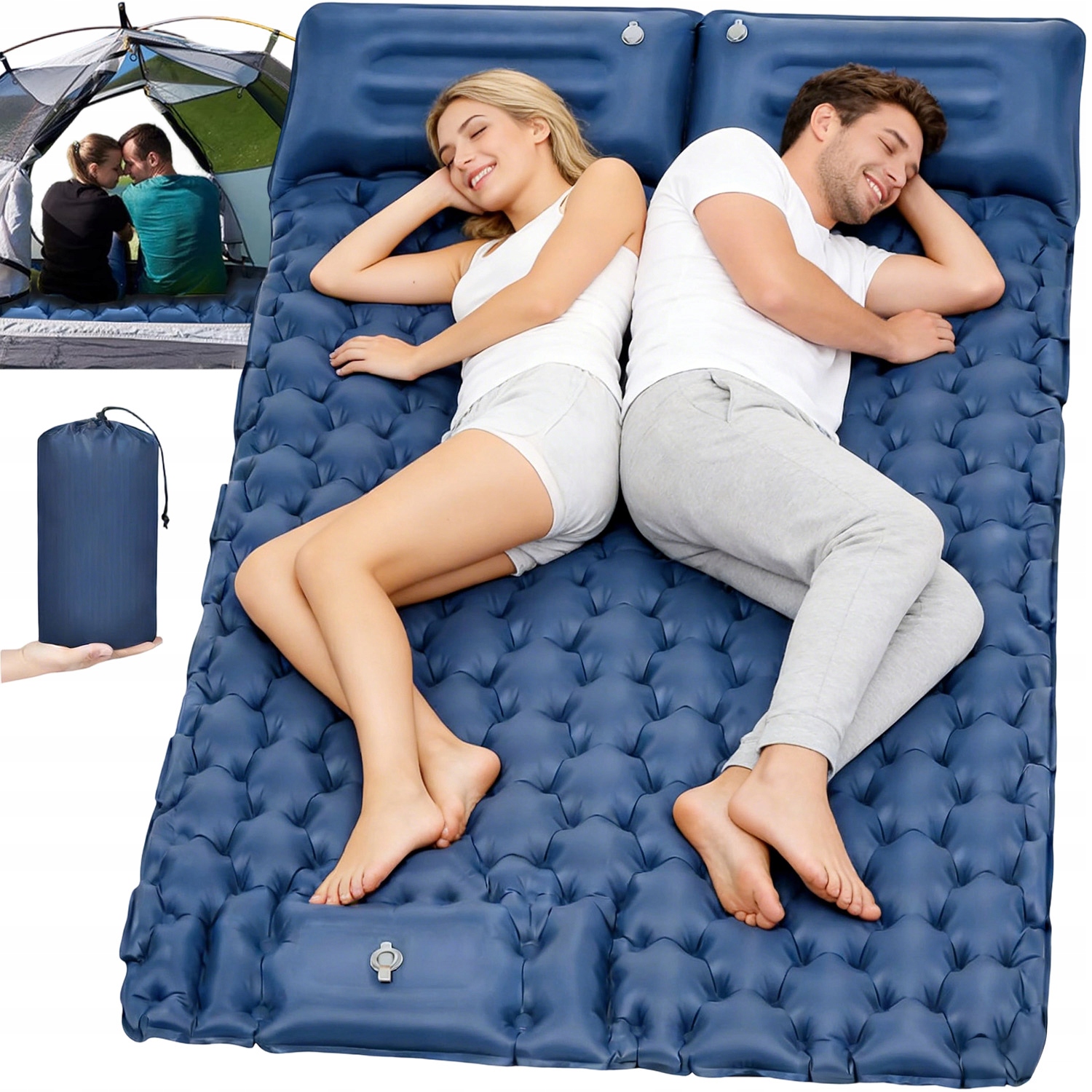 Matrace Samonafukovací Dvojitá Turistická Ultralehká Vestavěná Pumpa