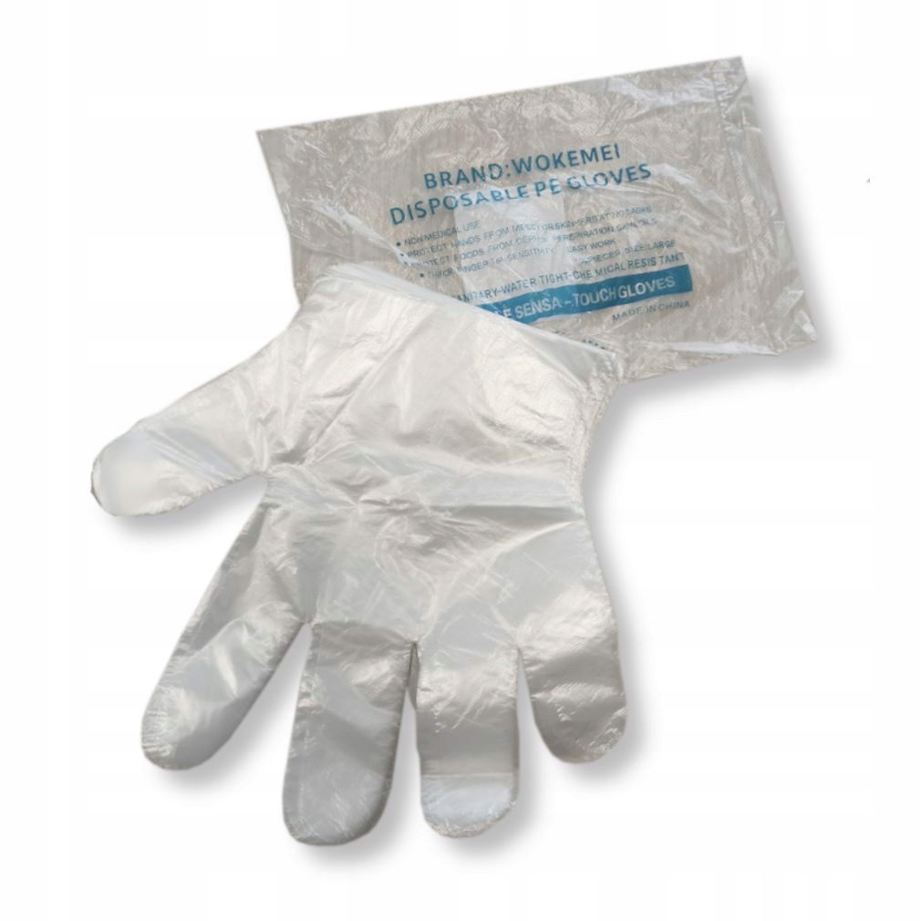 Rękawice foliowe HDPE jednorazowe L 100szt