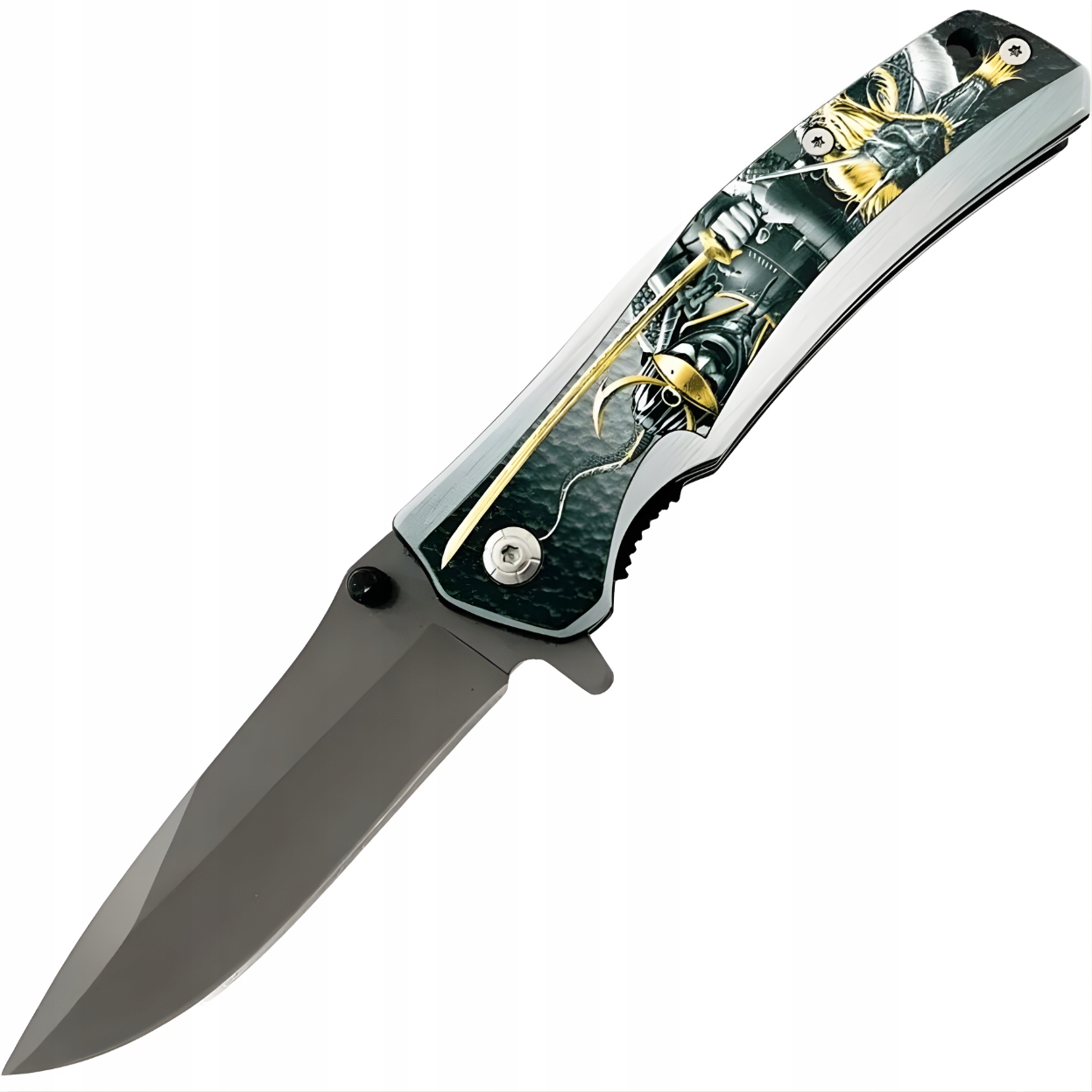 Nóż składany outdoorowy Yc 39080 Typ4/Szary/Żółty KP-39080