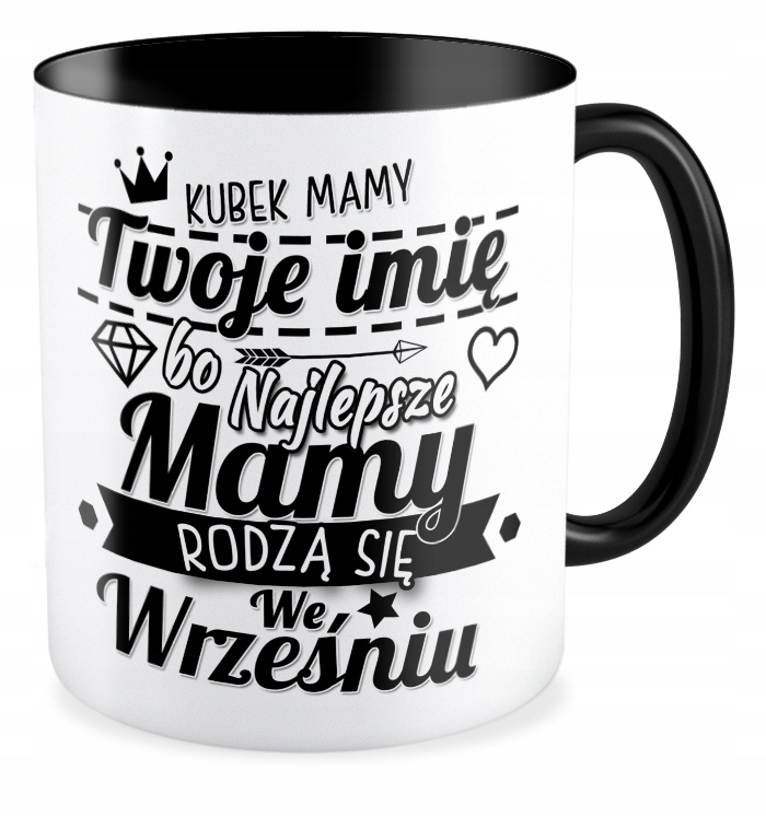 

Kubek czarny najlepsze Mamy Rodzą Się Twoje Imię