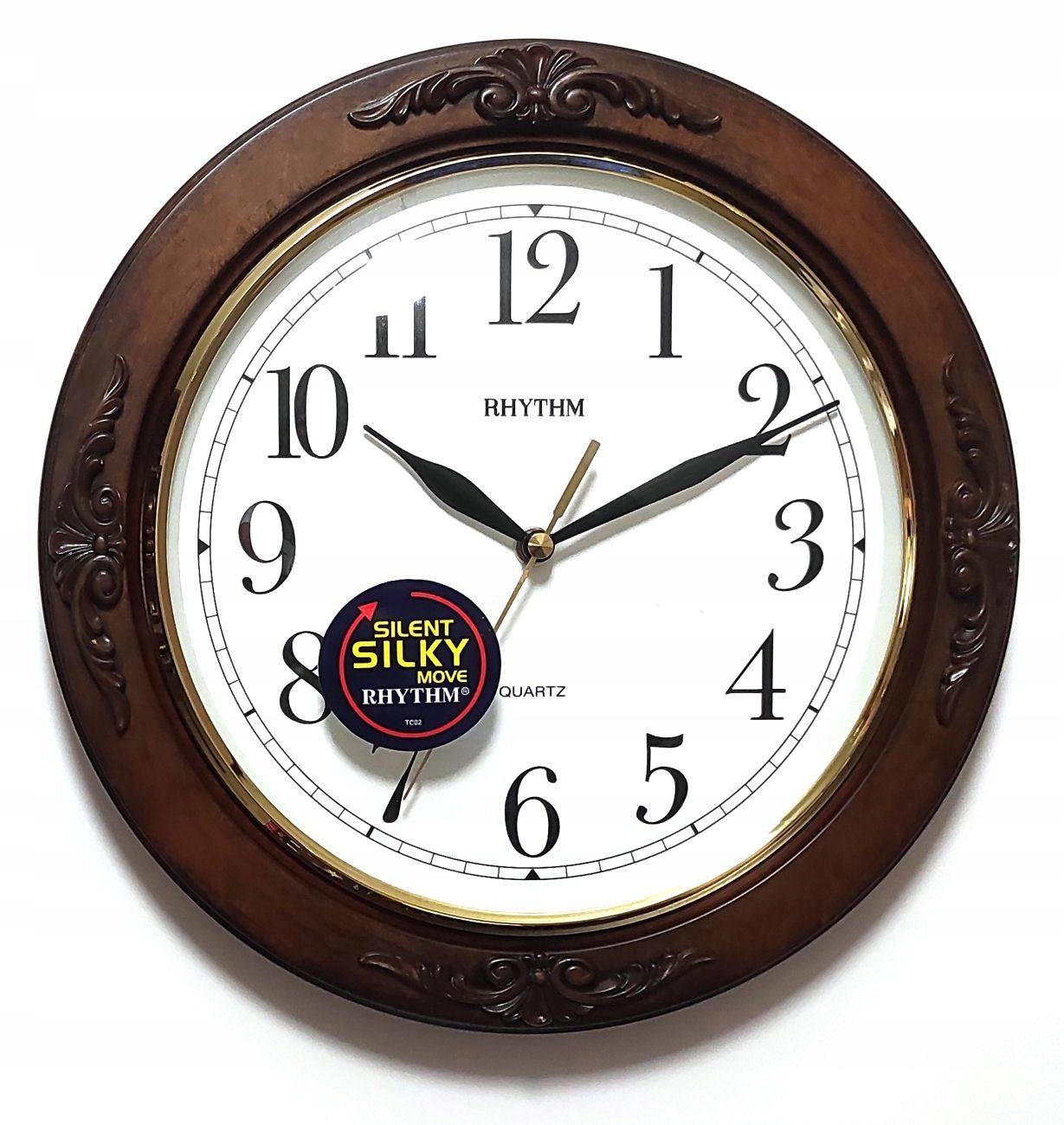 Čitateľné Drevené Nástenné Hodiny Rhythm 30 cm G938