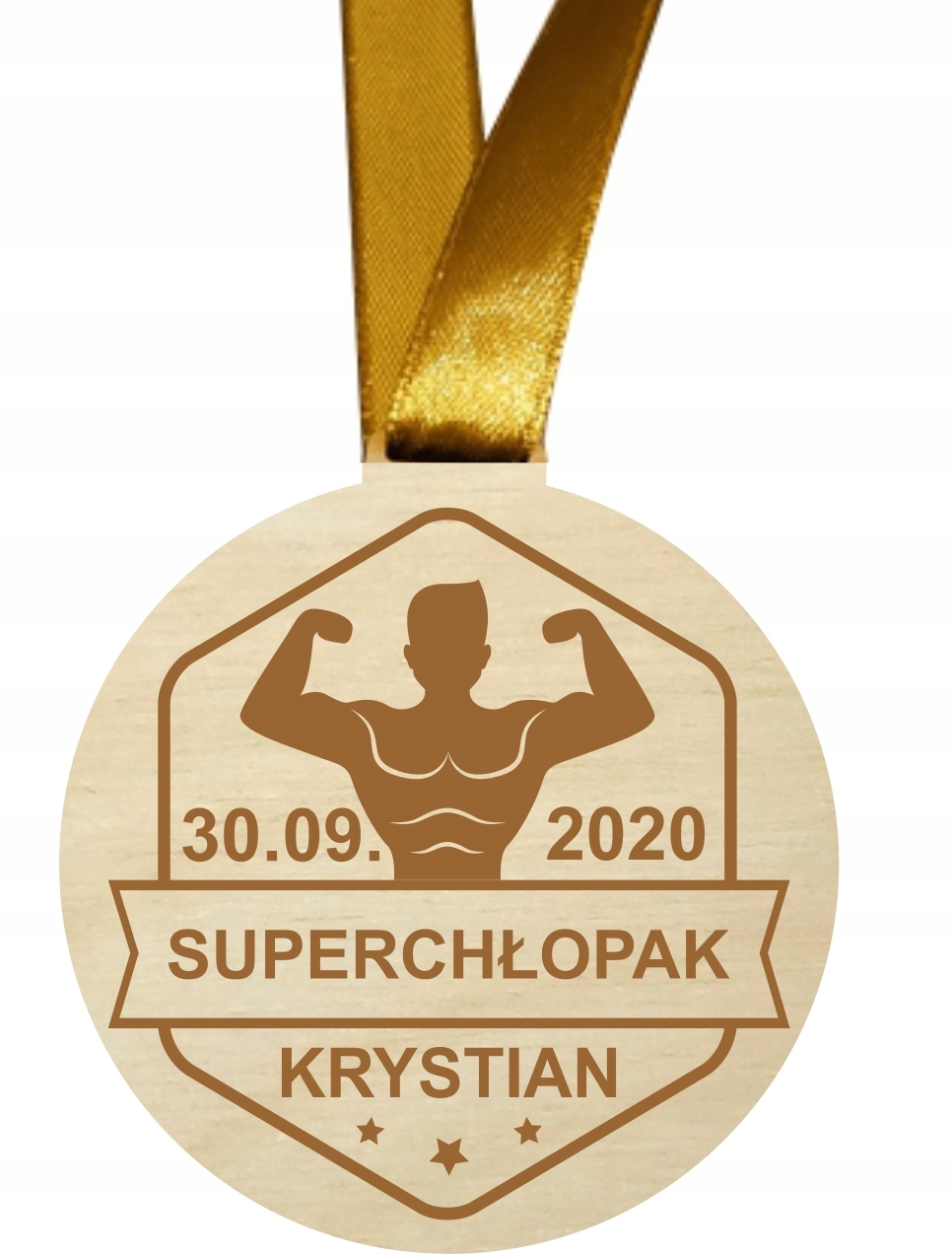 

Medal na dzień chłopaka upominek drewniany grawer