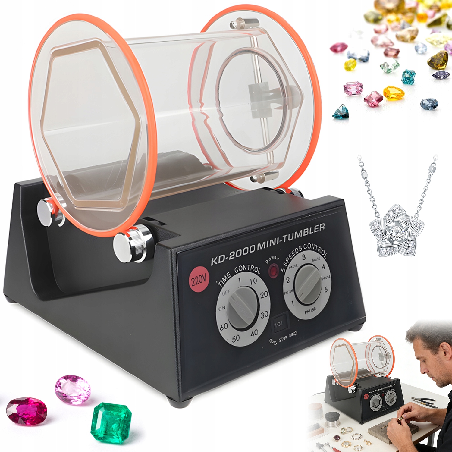 Profesionální Leštička Na Šperky 5 Kg S Regulací Rychlosti A Času