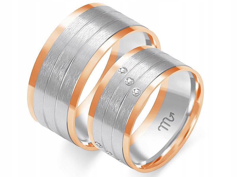 

Ślubna złota obrączka dla pary 14K 585 r 20 21 22