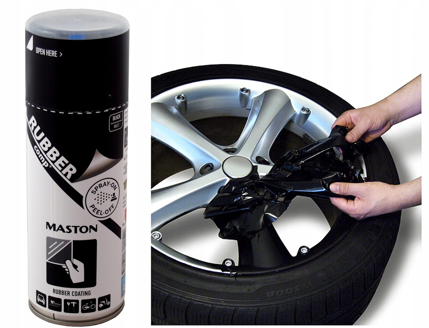 Maston Rubber Comp Guma w sprayu Czarna Półmat czarny satynowy 400ml