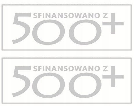 

Naklejki Sfinansowano Z 500+ 2szt Srebrne