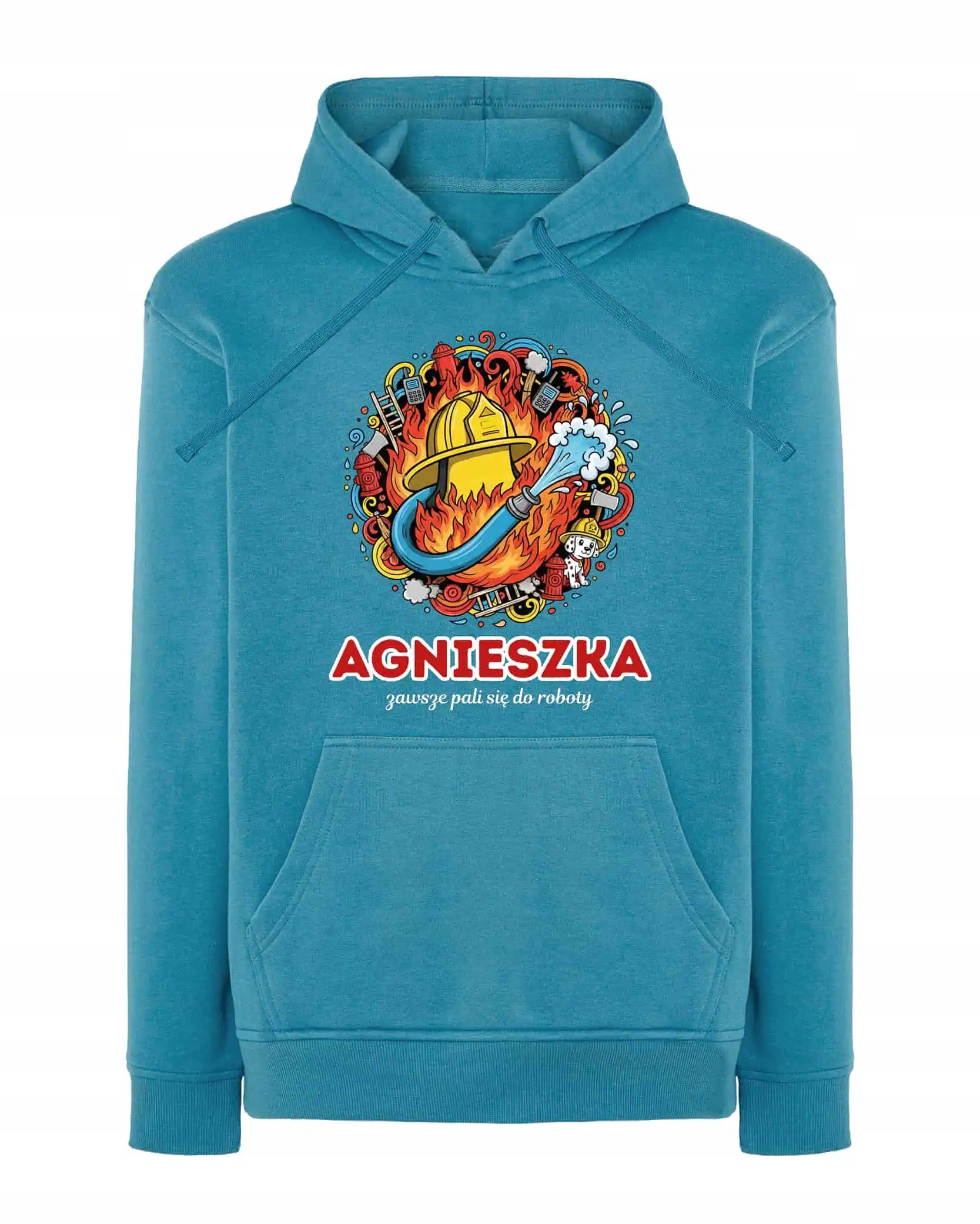 Mikina s kapucí Hasič Personalizovaná Ilustrační Modrá L