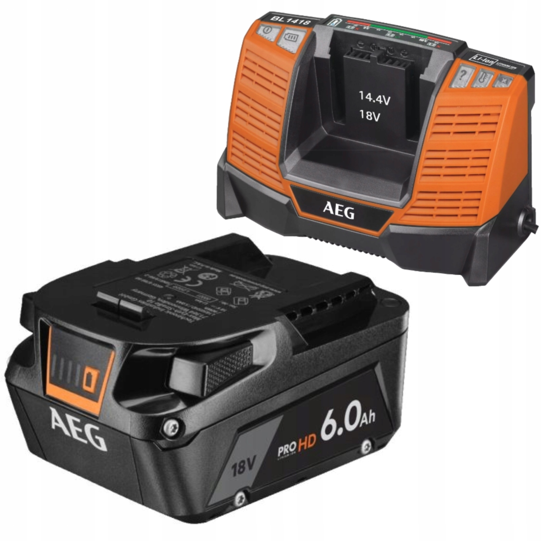 Aeg Nabíječka Akumulátorů 14,4-18 V Akumulátor 6.0 Ah 18 V