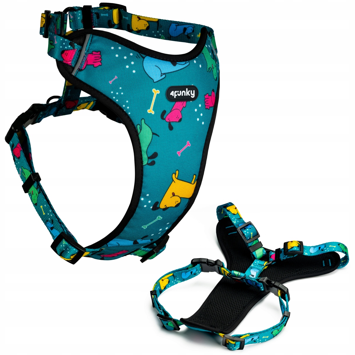 Levně Postroj pro středního psa L – 4FUNKY Comfort Guard, pohodlný a nastavitelný