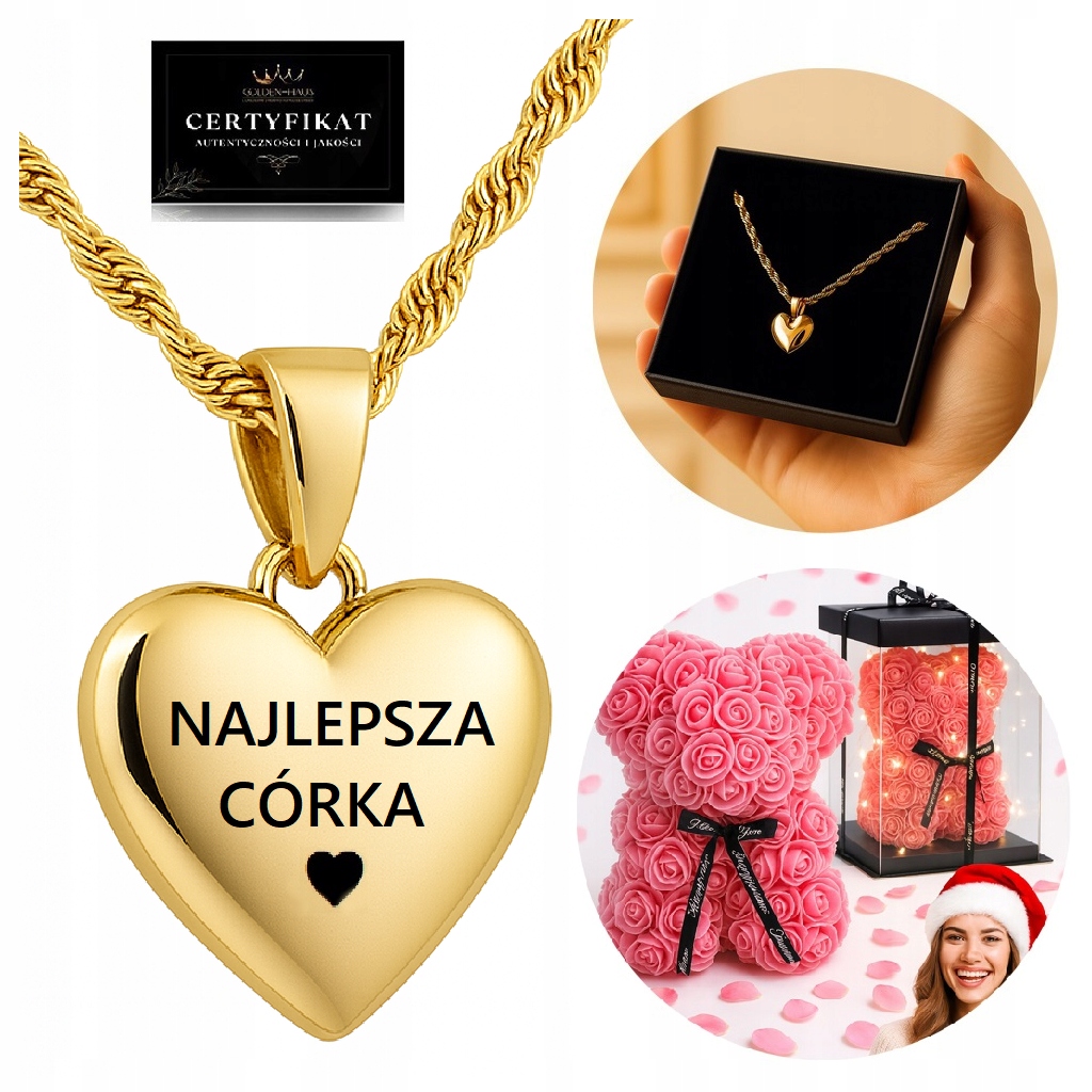 Dárková Sada Pro Dceru K Svátku, Narozeninám, Srdci Gravírování Medvídek Z Růží