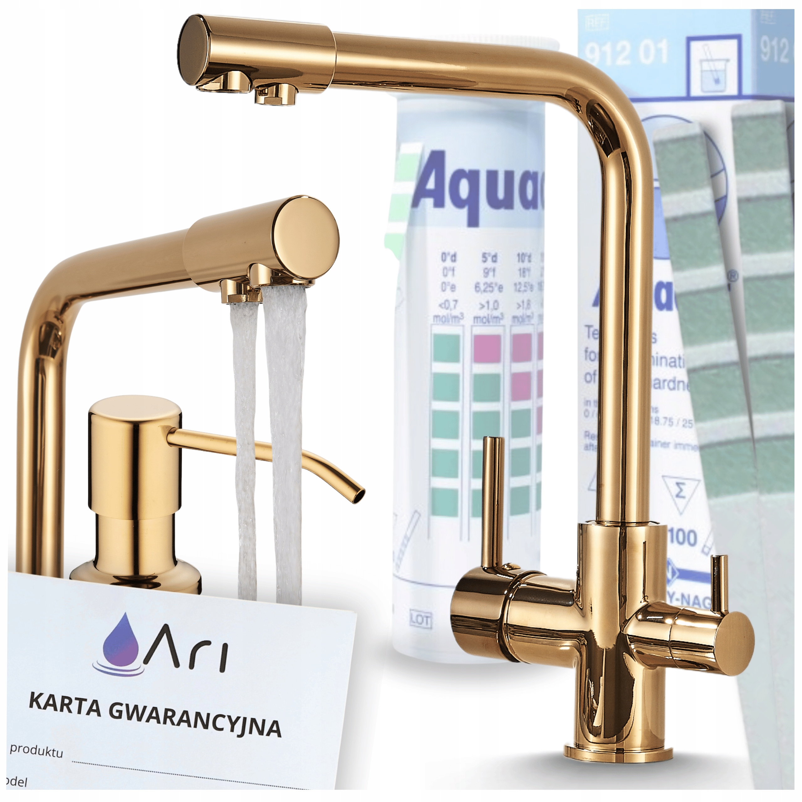 Dávkovač na umývanie riadu Zlatý kohútik do kuchyne Otočná výtoková súprava