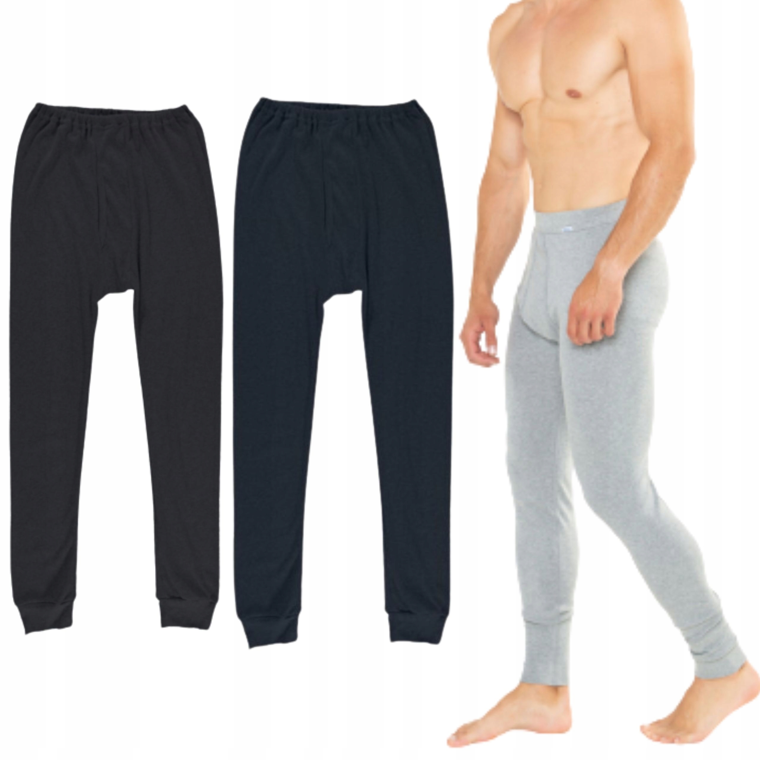 ZESTAW 3 MĘSKICH KALESONÓW TERMOAKTYWNYCH BAWEŁNA S/M CIEPŁE KOMFORTOWE