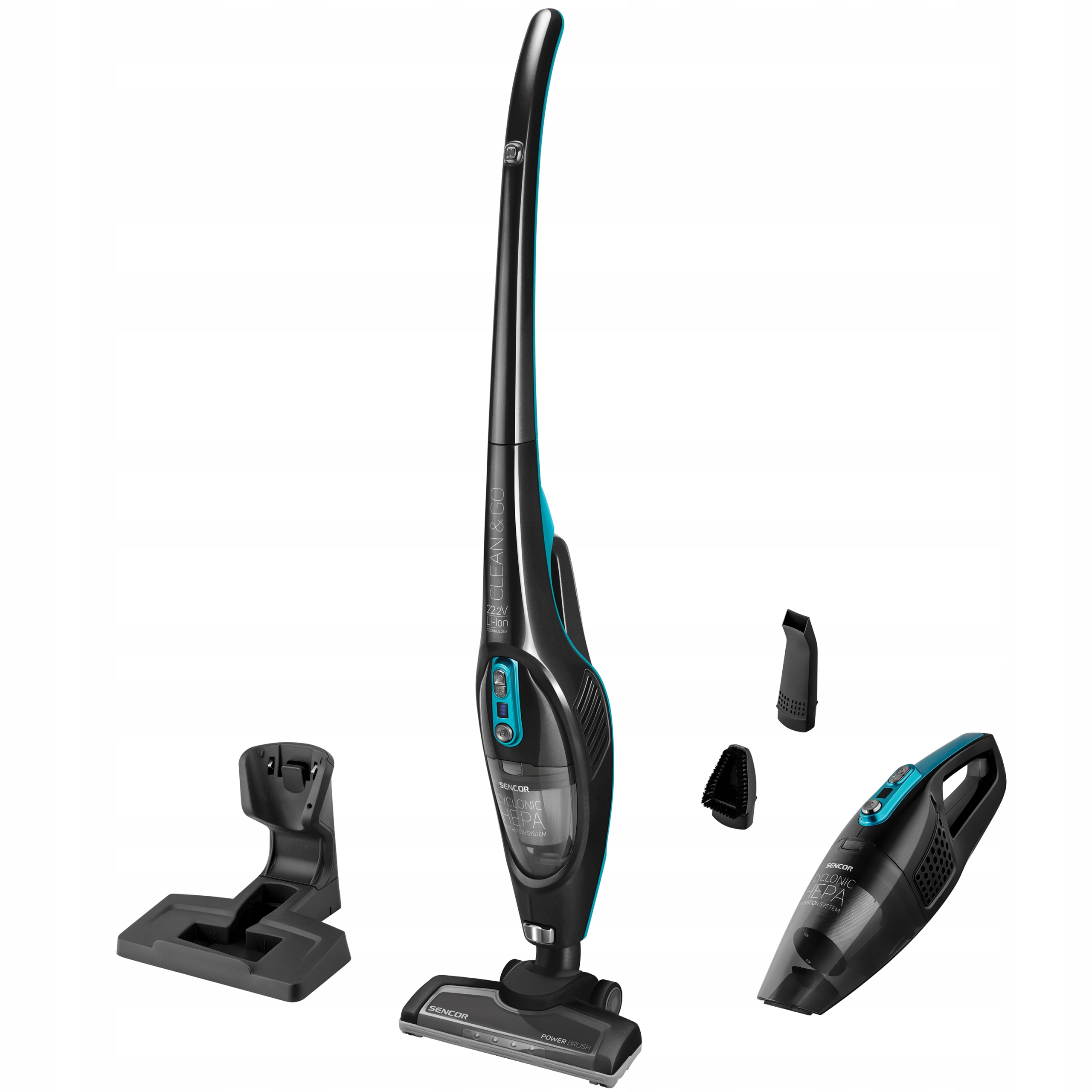 Odkurzacz pionowy 2w1 bezprzewodowy Sencor SVC7822TQ aku 2200mAh czarny